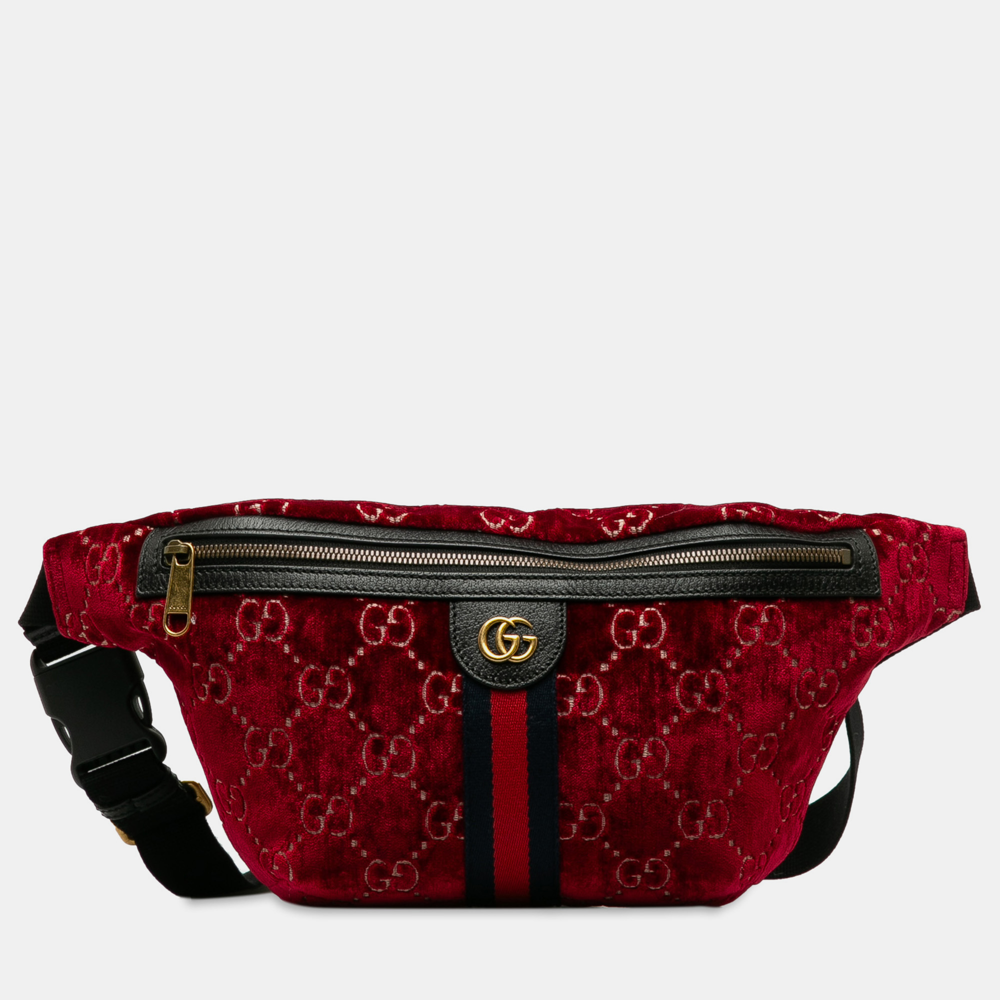 

Gucci GG Velvet Ophidia Belt Bag, Red