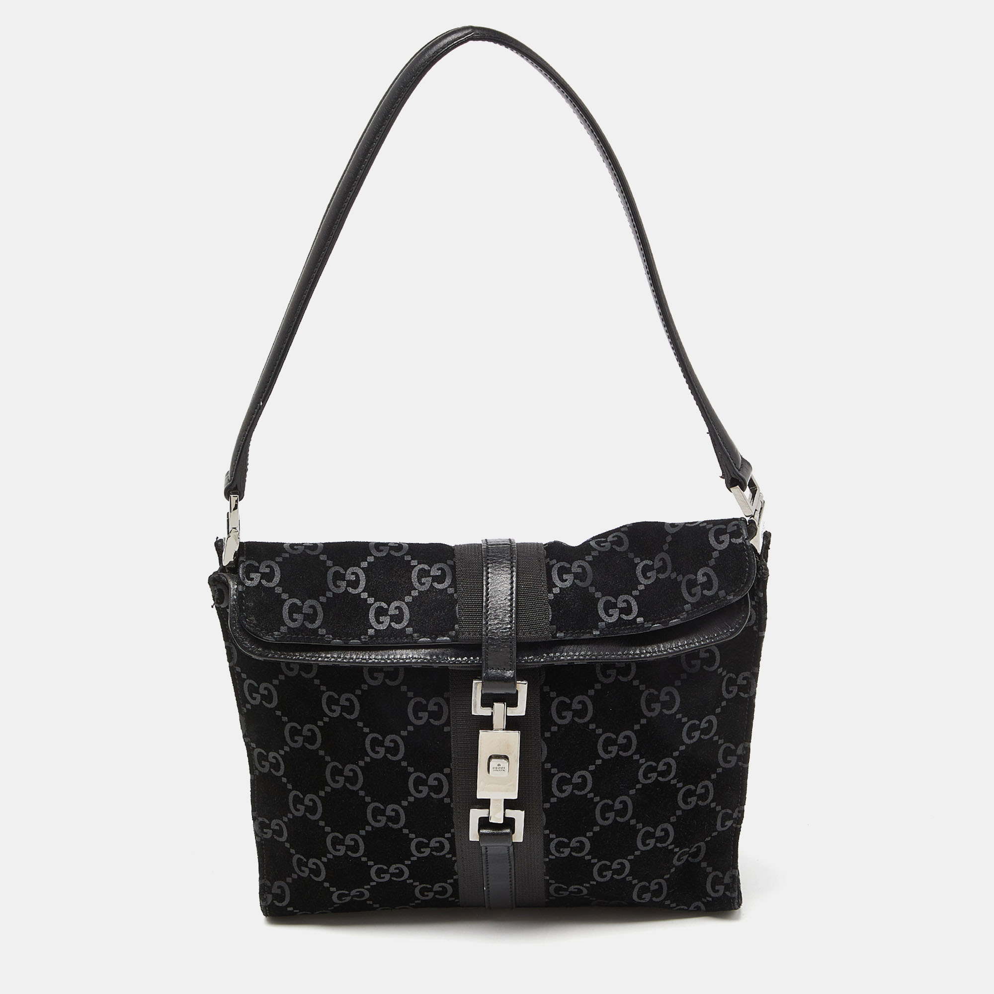 

Gucci Black Suede and Leather Jackie O Bag
