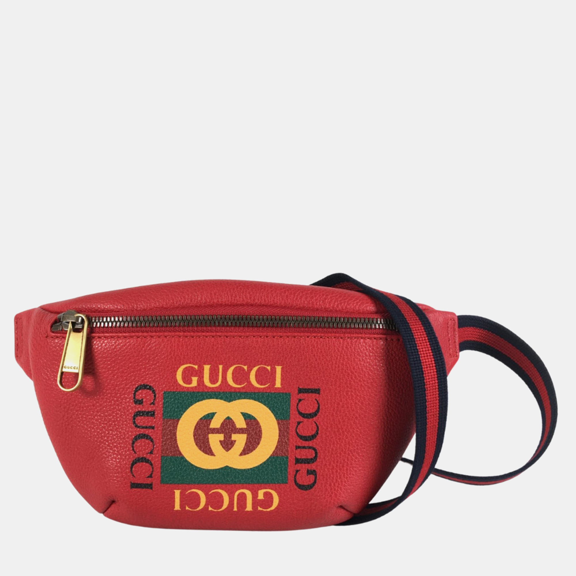 

Gucci Logo Leather Belt Bag, Red