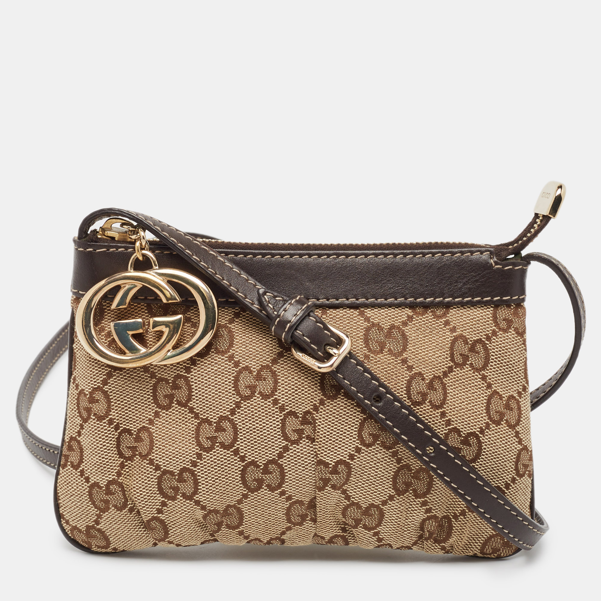 

Gucci Brown/Beige GG Canvas and Leather Interlocking G Crossbody Bag