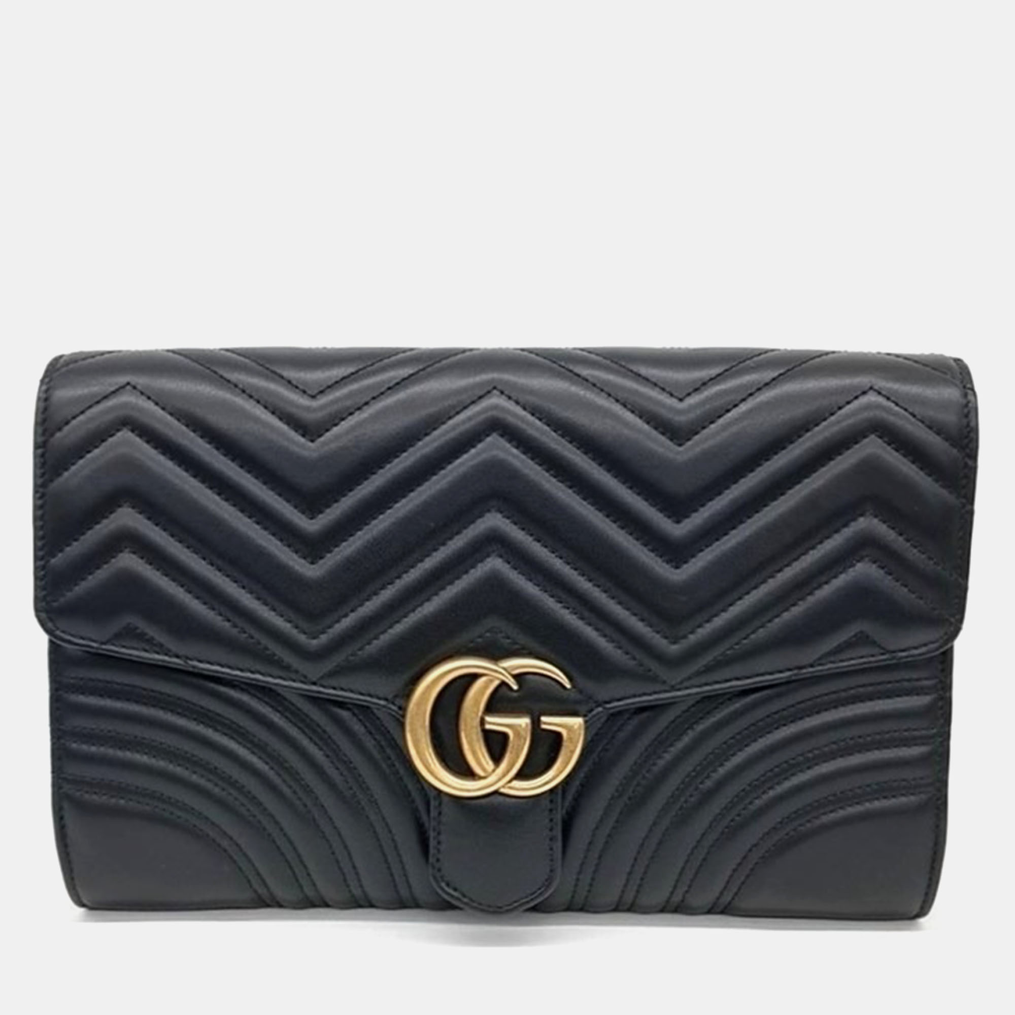 

Gucci Marmont Matelasse Clutch Bag, Black