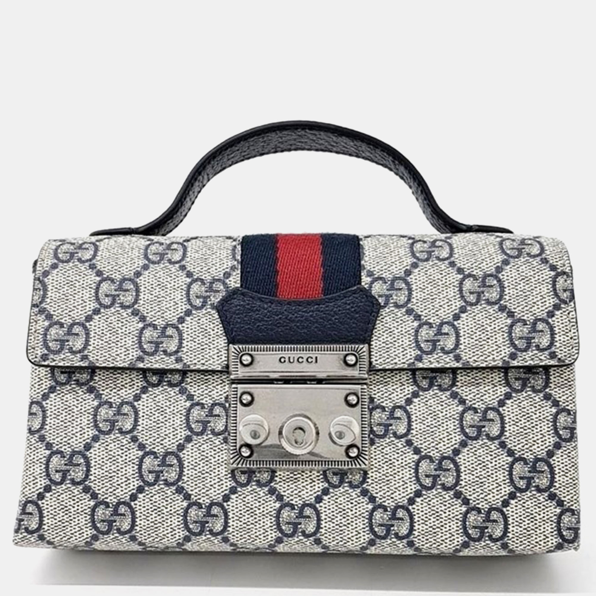 Pre-owned Gucci Supreme Padlock Shoulder Bag In Multicolor