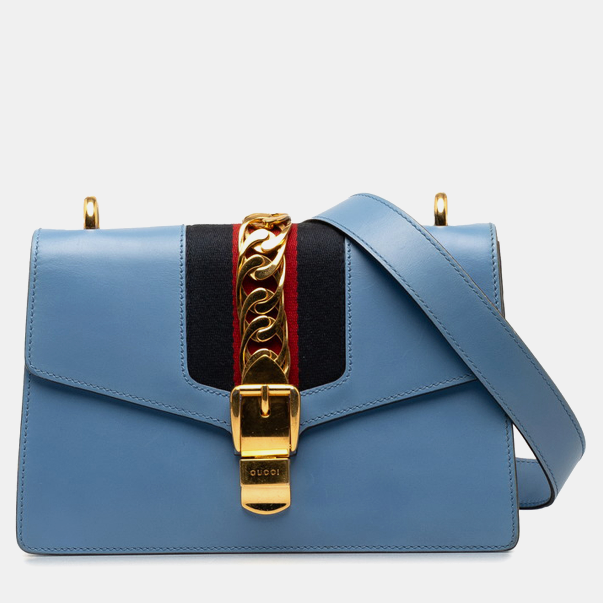 

Gucci Blue Leather Small Sylvie Shoulder Bag