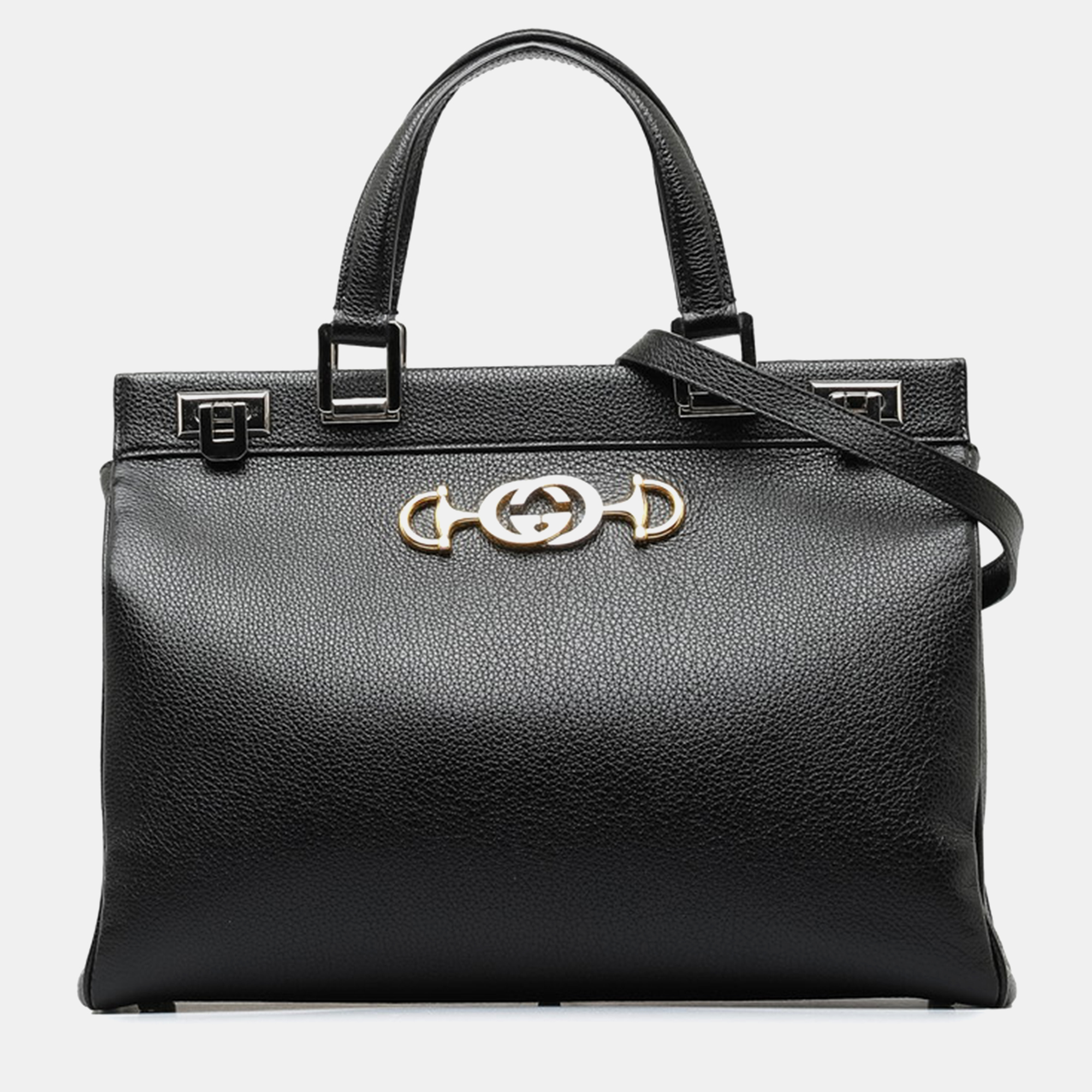 

Gucci Black Leather Medium Zumi Tote Bag