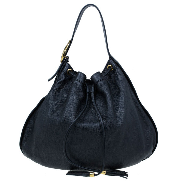 Pre Owned Gucci Black Drawstring Hobo