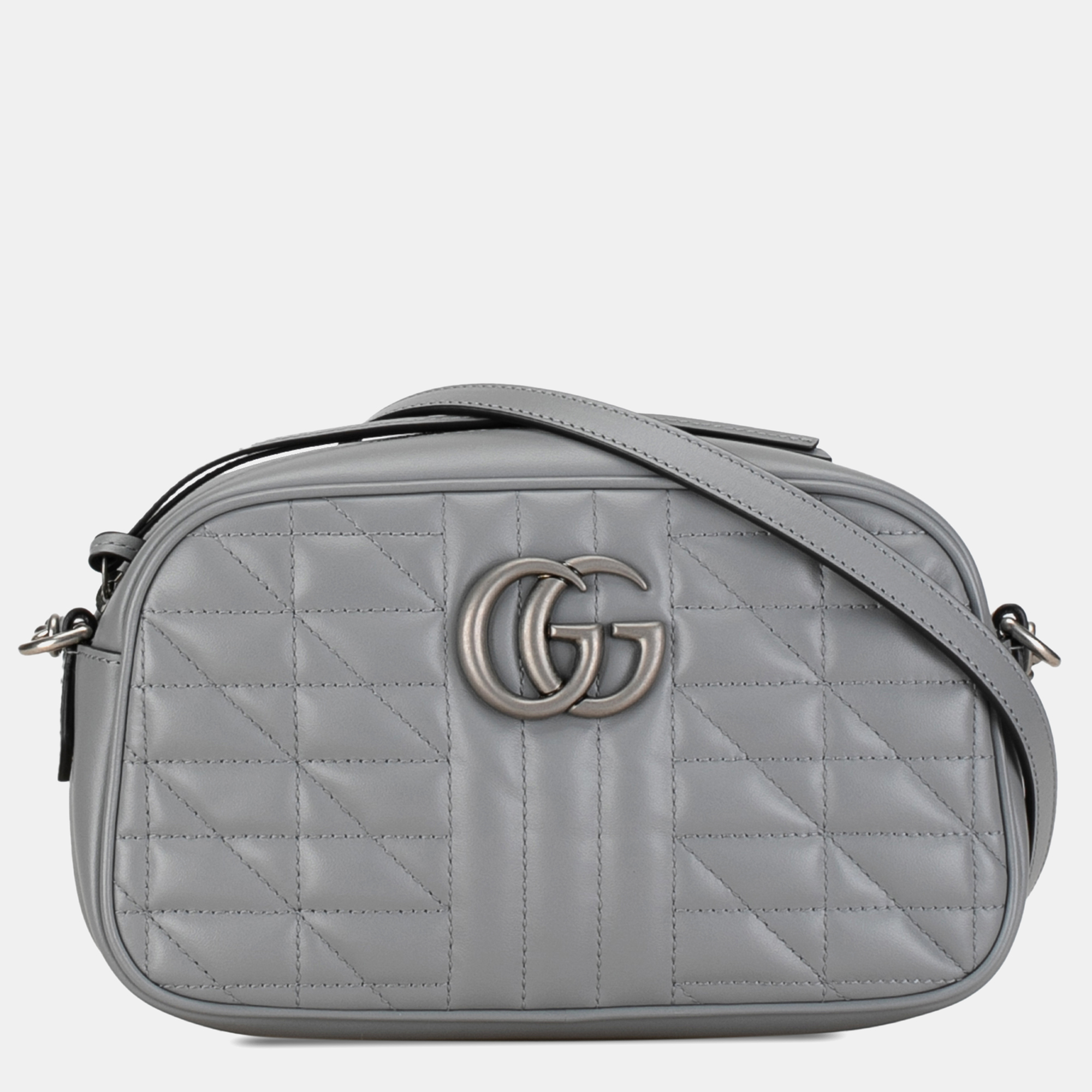 

Gucci Small GG Marmont Aria Matelasse Camera Bag, Grey