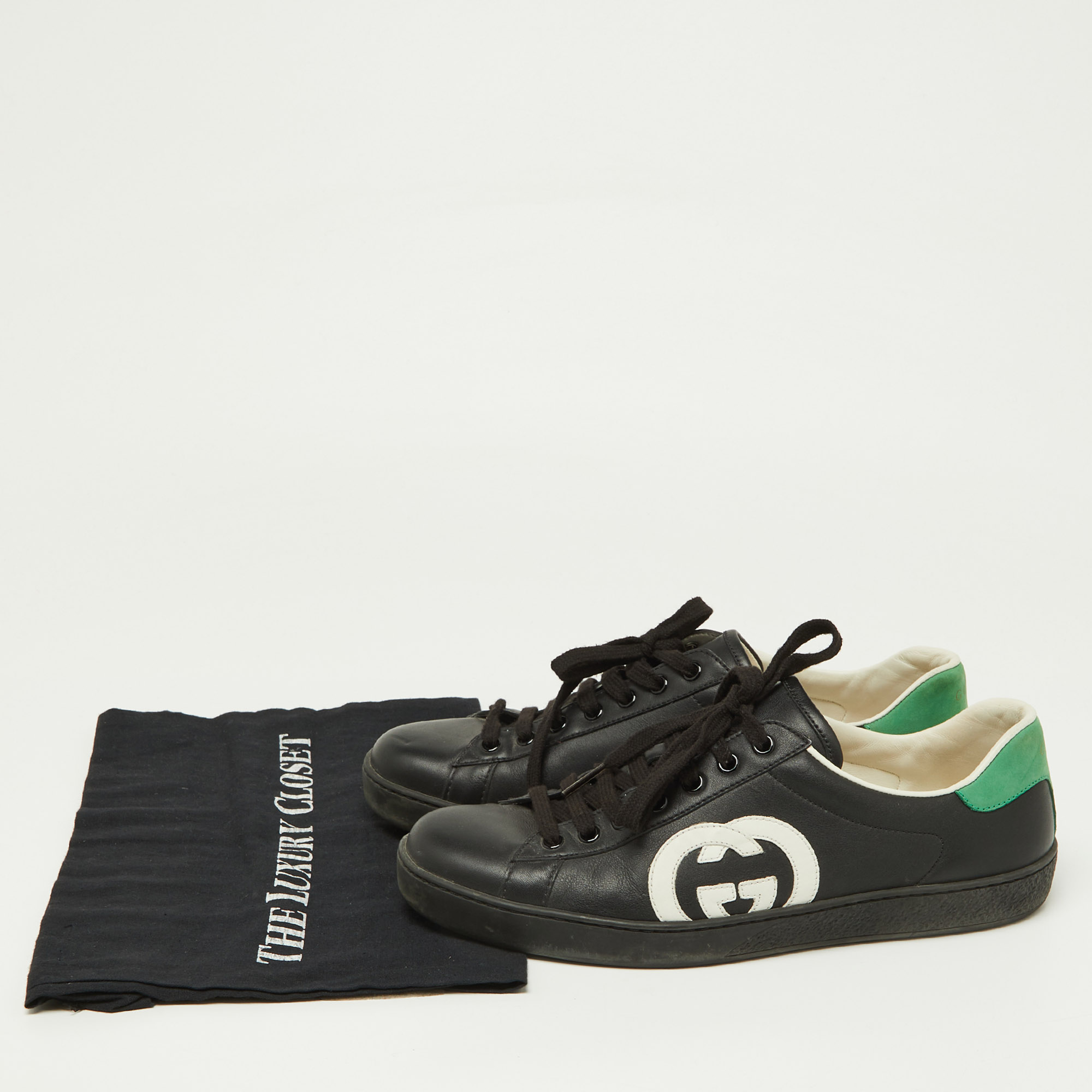Gucci Tri Color Leather Low Top Sneakers Size 41.5 