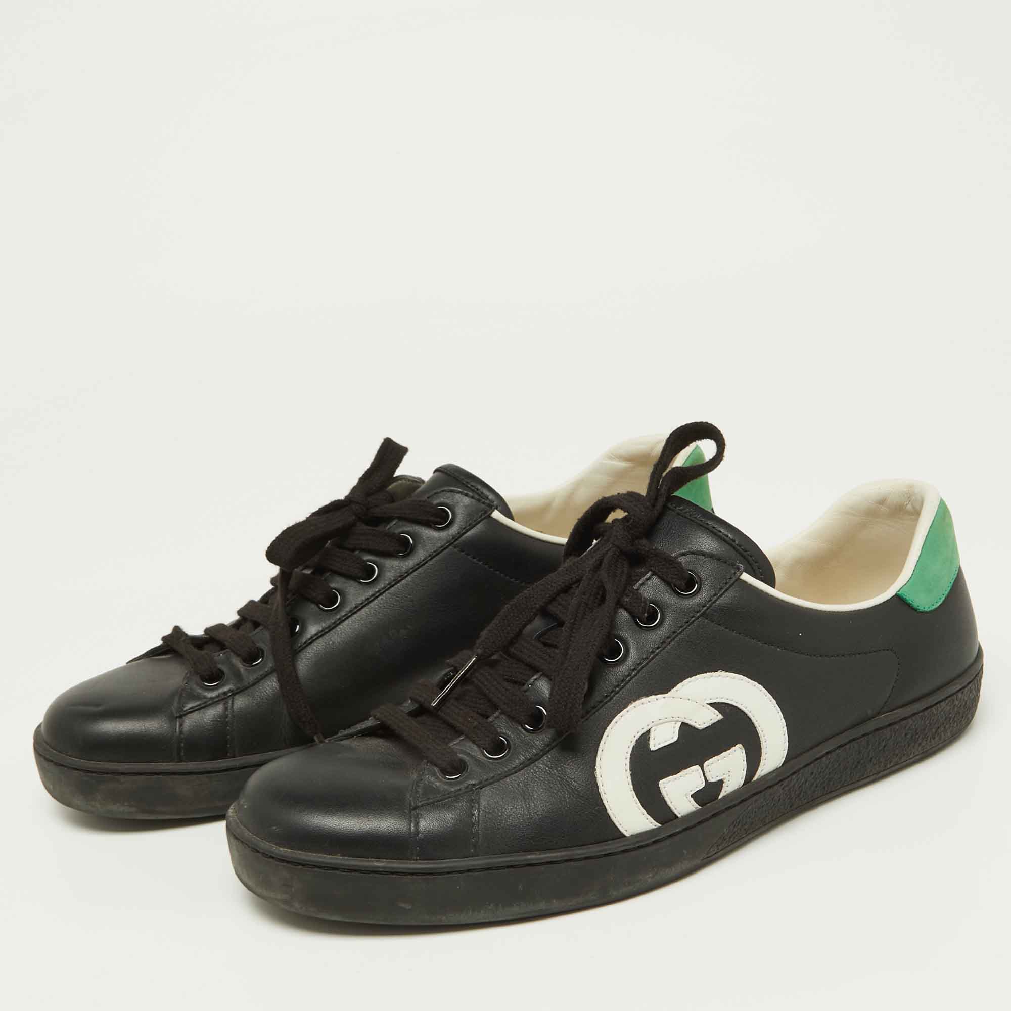 Gucci Tri Color Leather Low Top Sneakers Size 41.5 