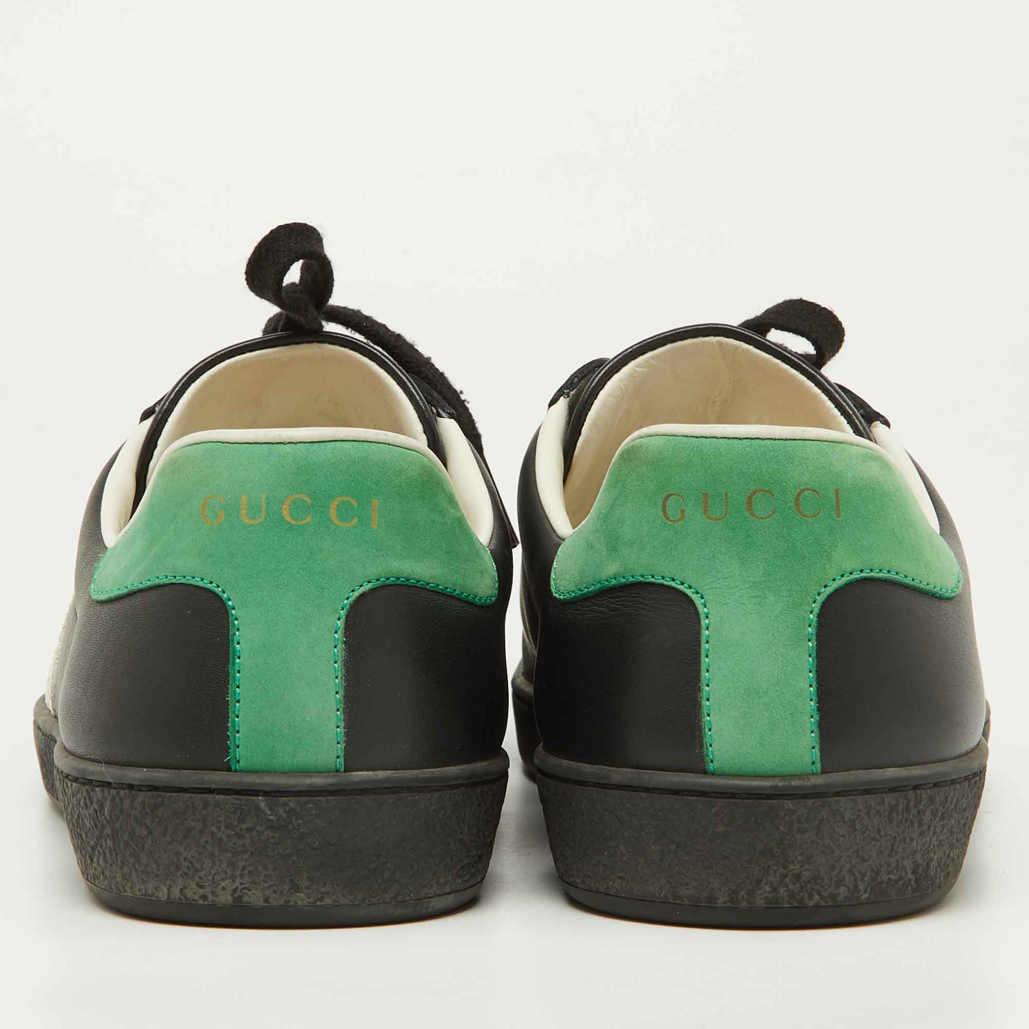 Gucci Tri Color Leather Low Top Sneakers Size 41.5 