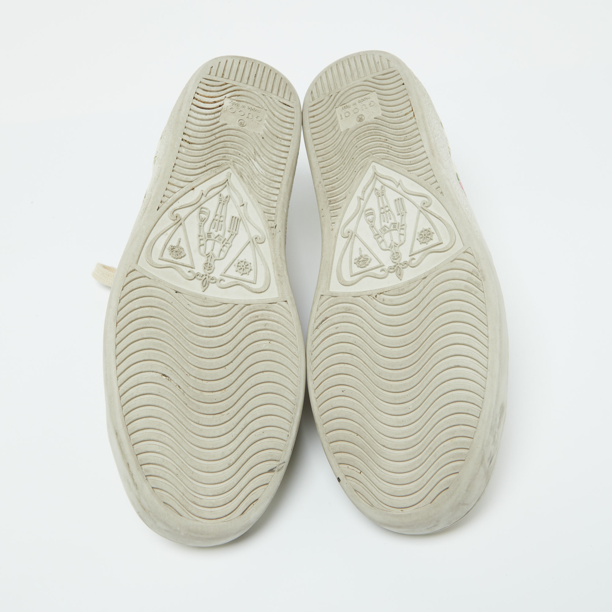 Gucci Multicolor Canvas and Leather Web Bee Ace Low Top Sneakers Size 36.5 