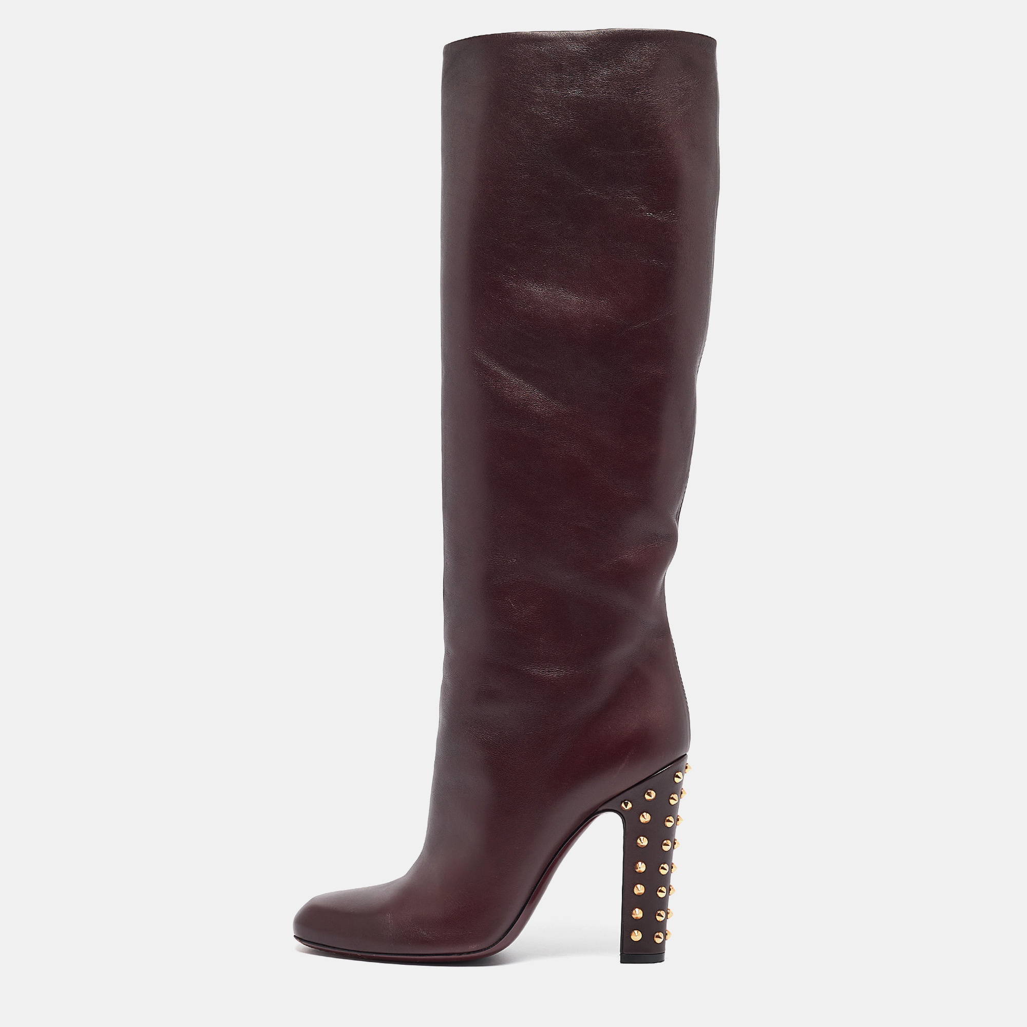 

Gucci Burgundy Leather Knee Length Boots Size