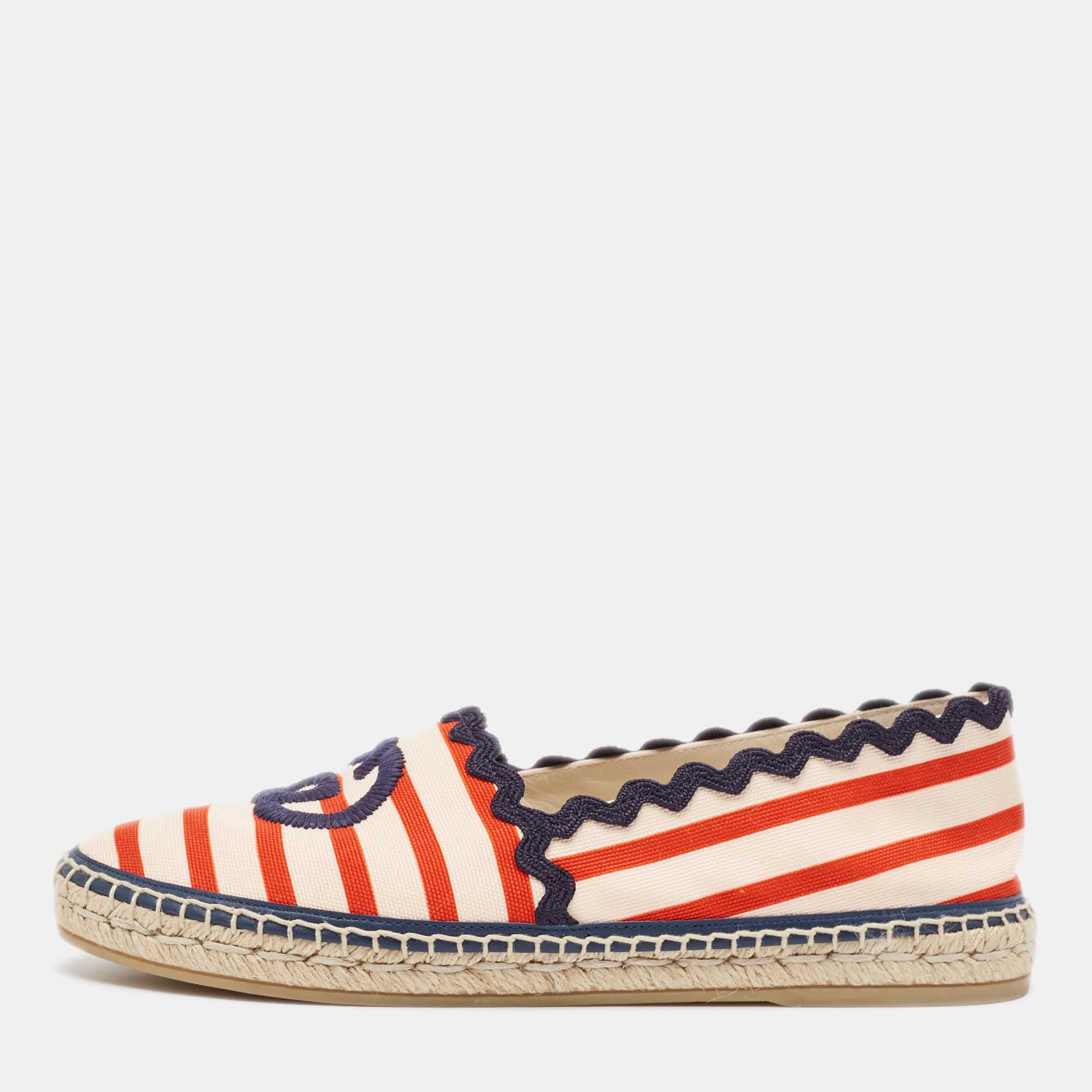 

Gucci Multicolor Canvas Espadrille Flats Size