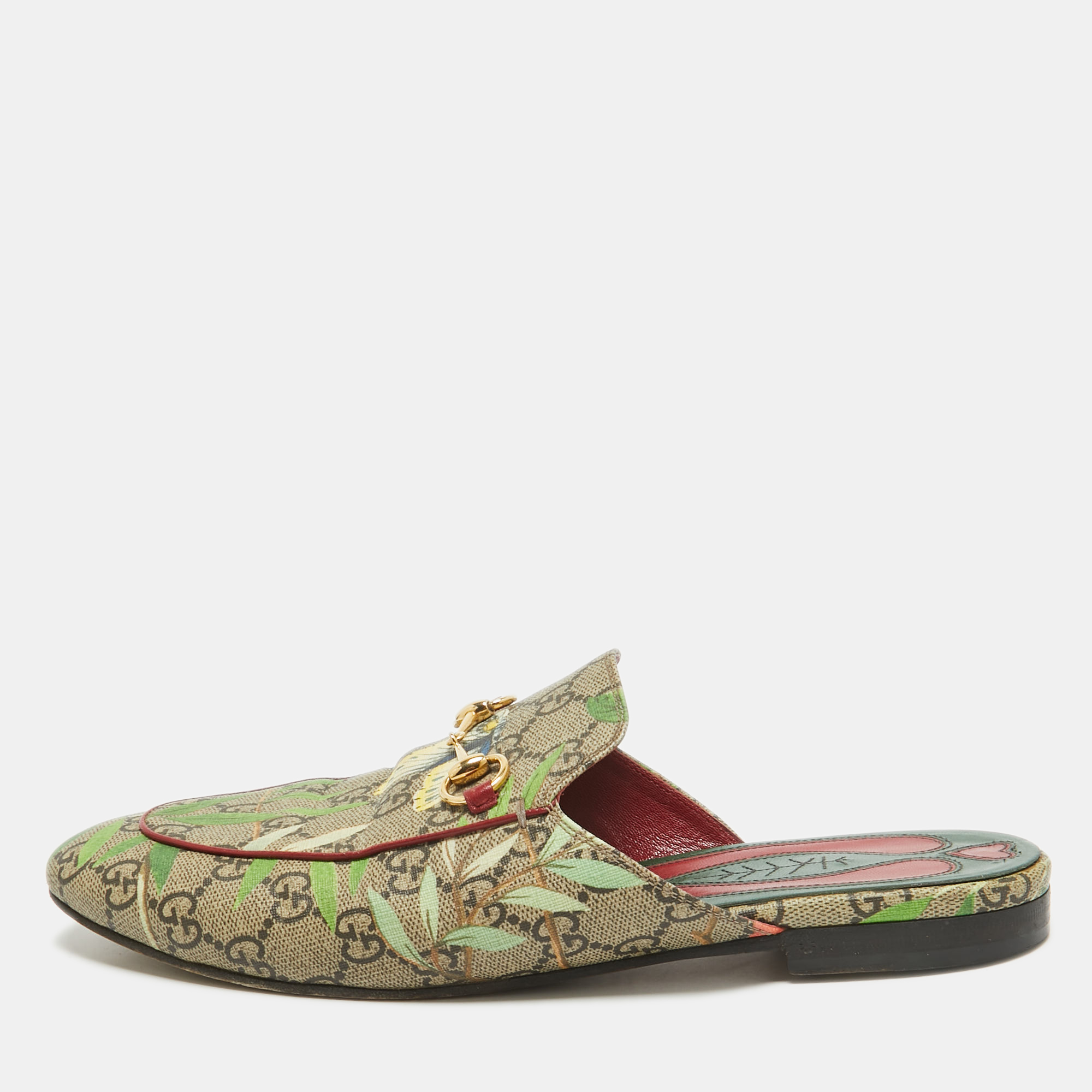 

Gucci Multicolor Monogram Coated Canvas Princetown Horsebit Flat Mules Size