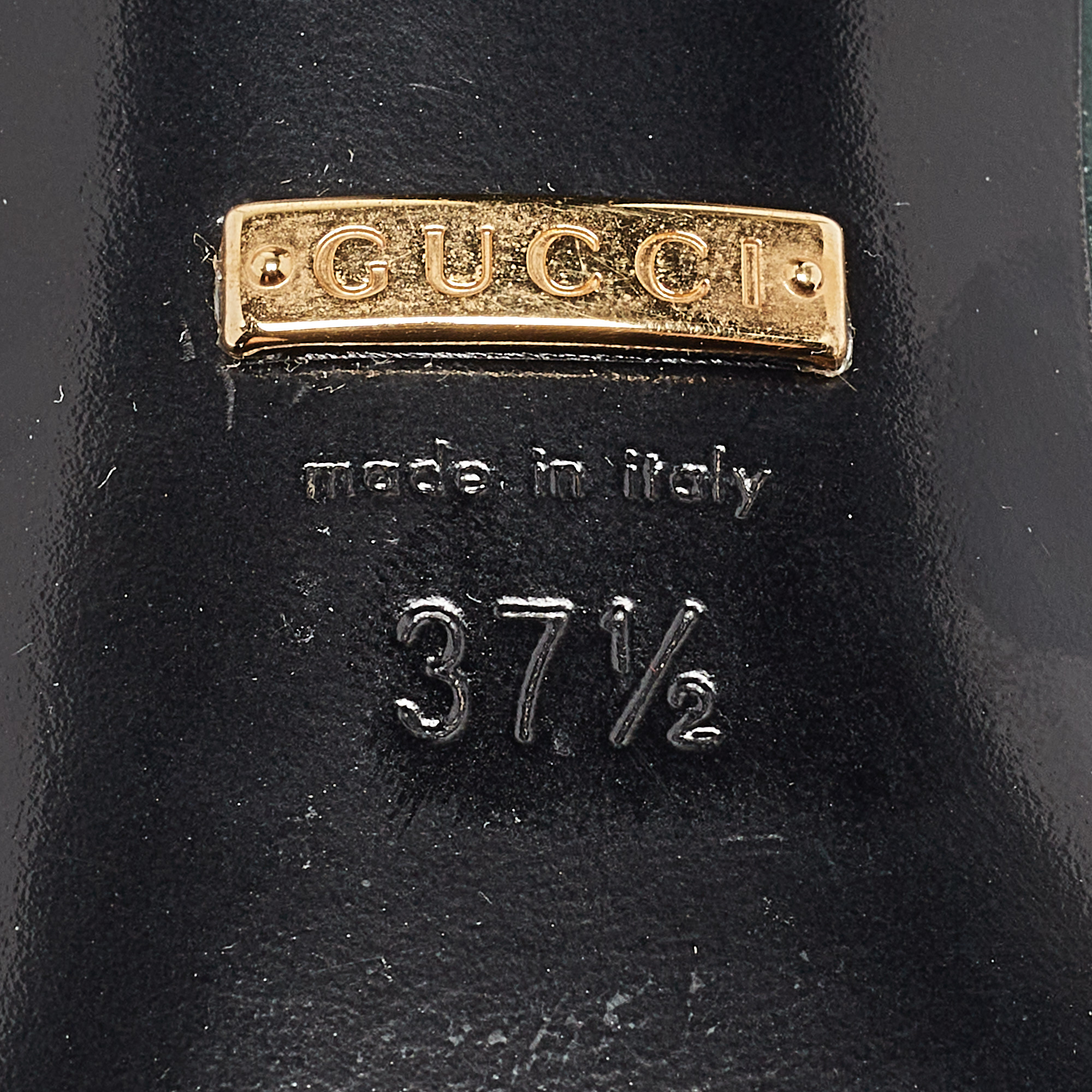 Gucci Green Leather Pointed Toe Pumps Size 37.5 