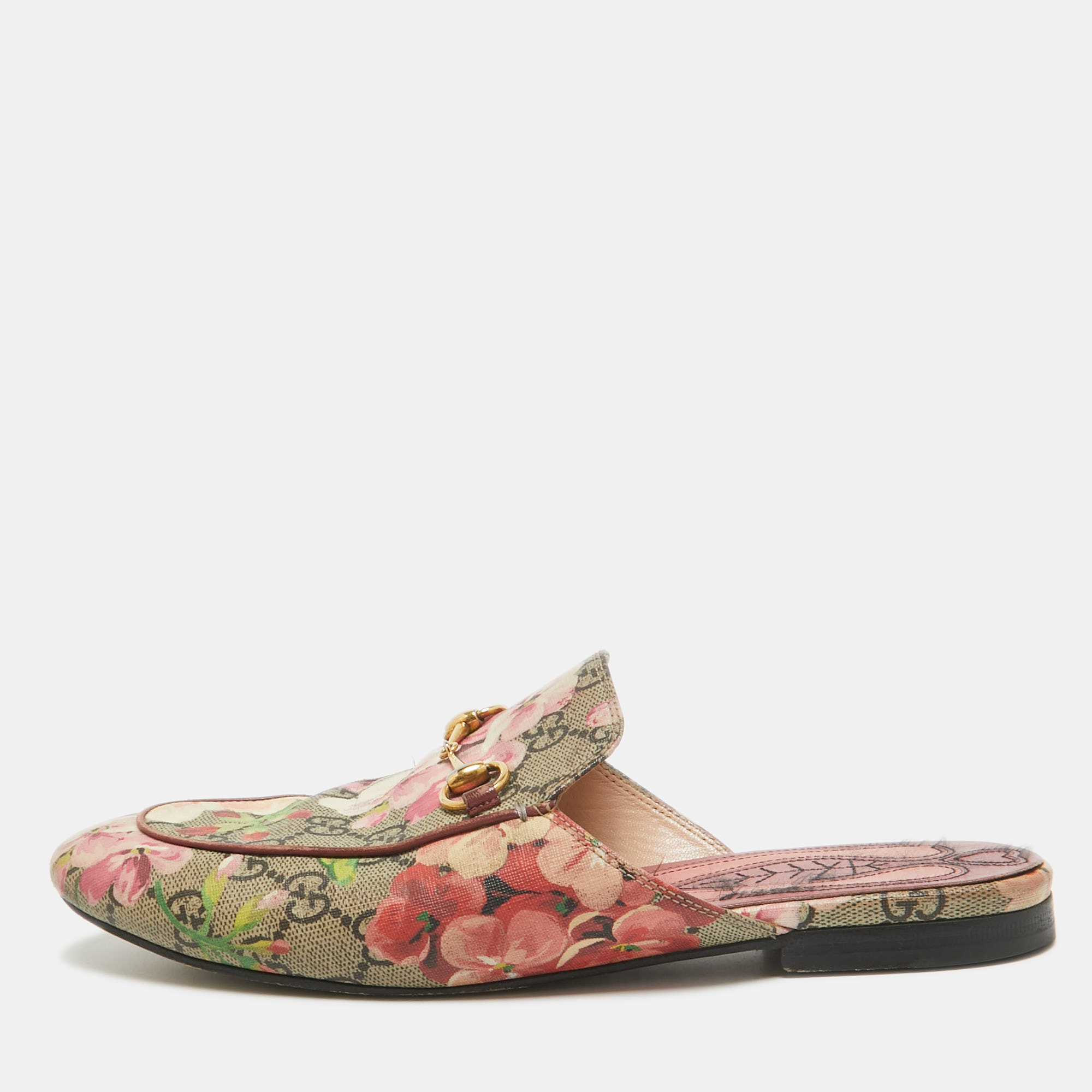 

Gucci Multicolor Canvas Princetown Mules Size