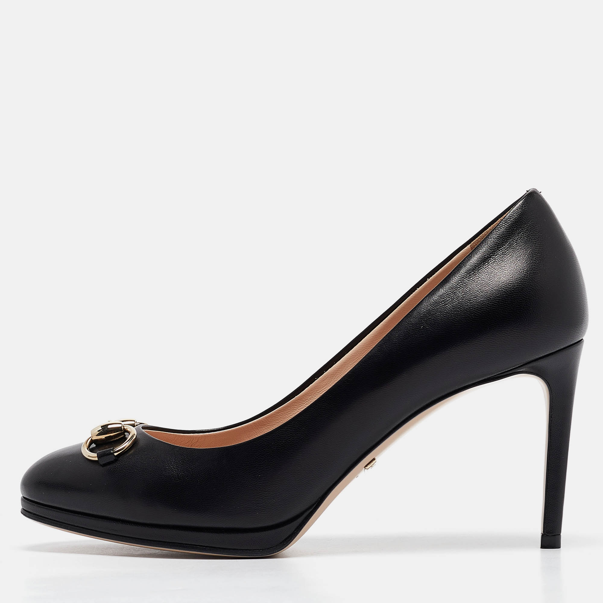 

Gucci Black Leather Jolene Pumps Size