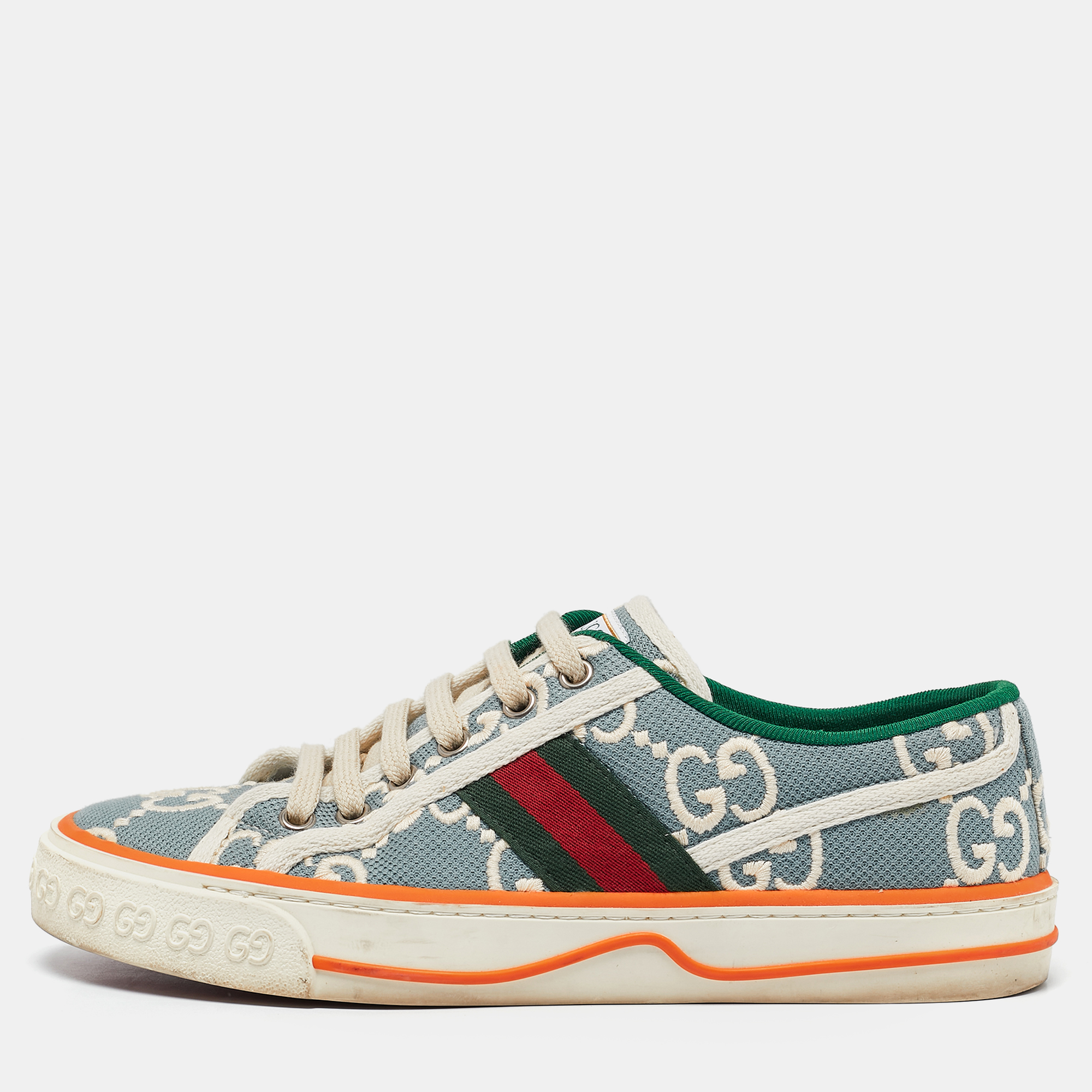 

Gucci Light Blue/White GG Canvas Tennis 1977 Sneakers Size