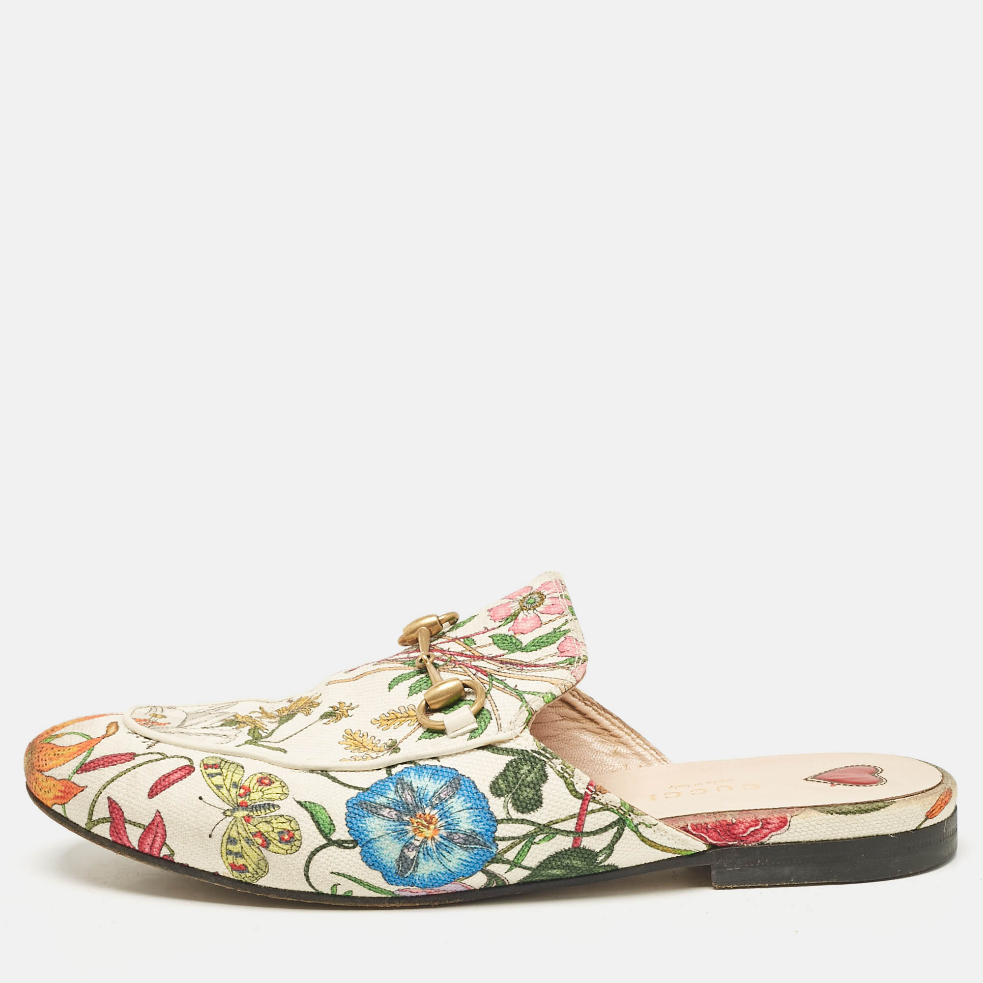 

Gucci Multicolor Floral Canvas Princetown Horsebit Flat Mules Size