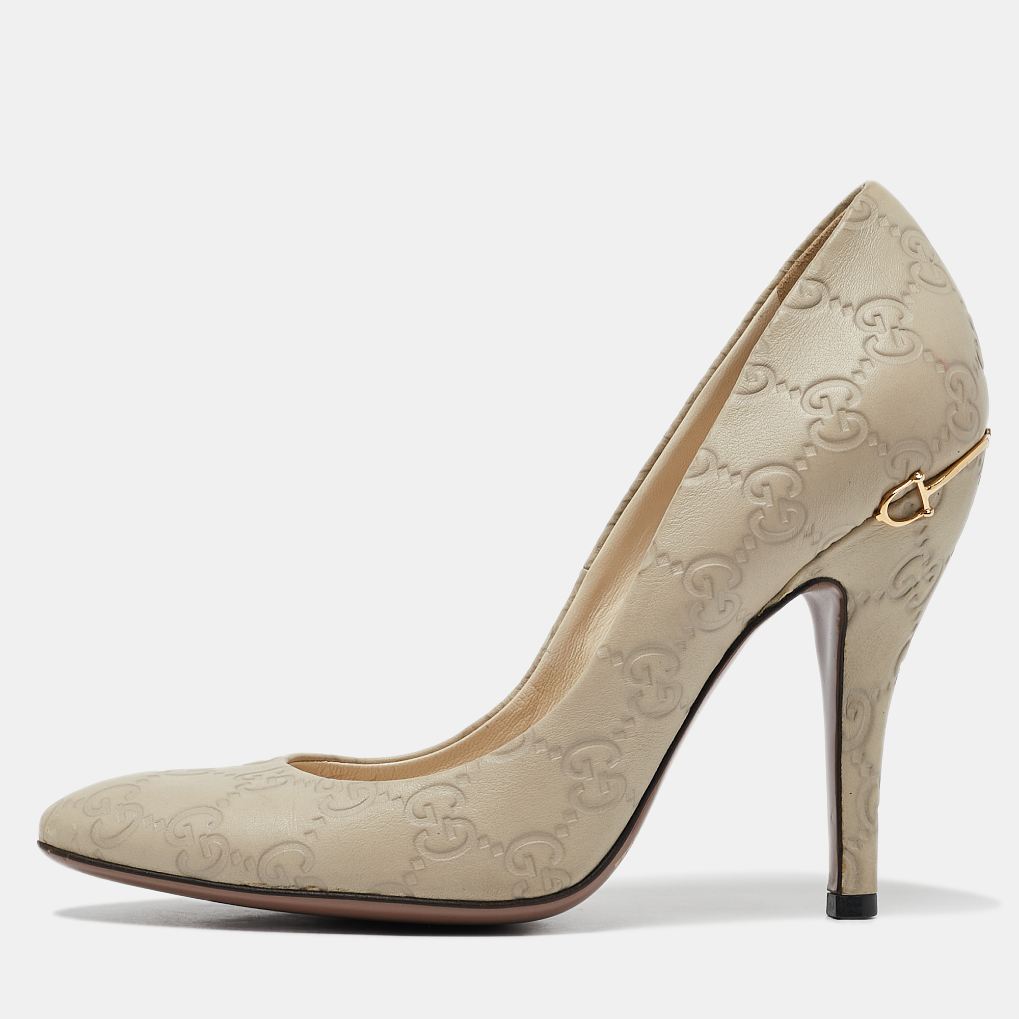 

Gucci Cream Guccissima Leather Pumps Size