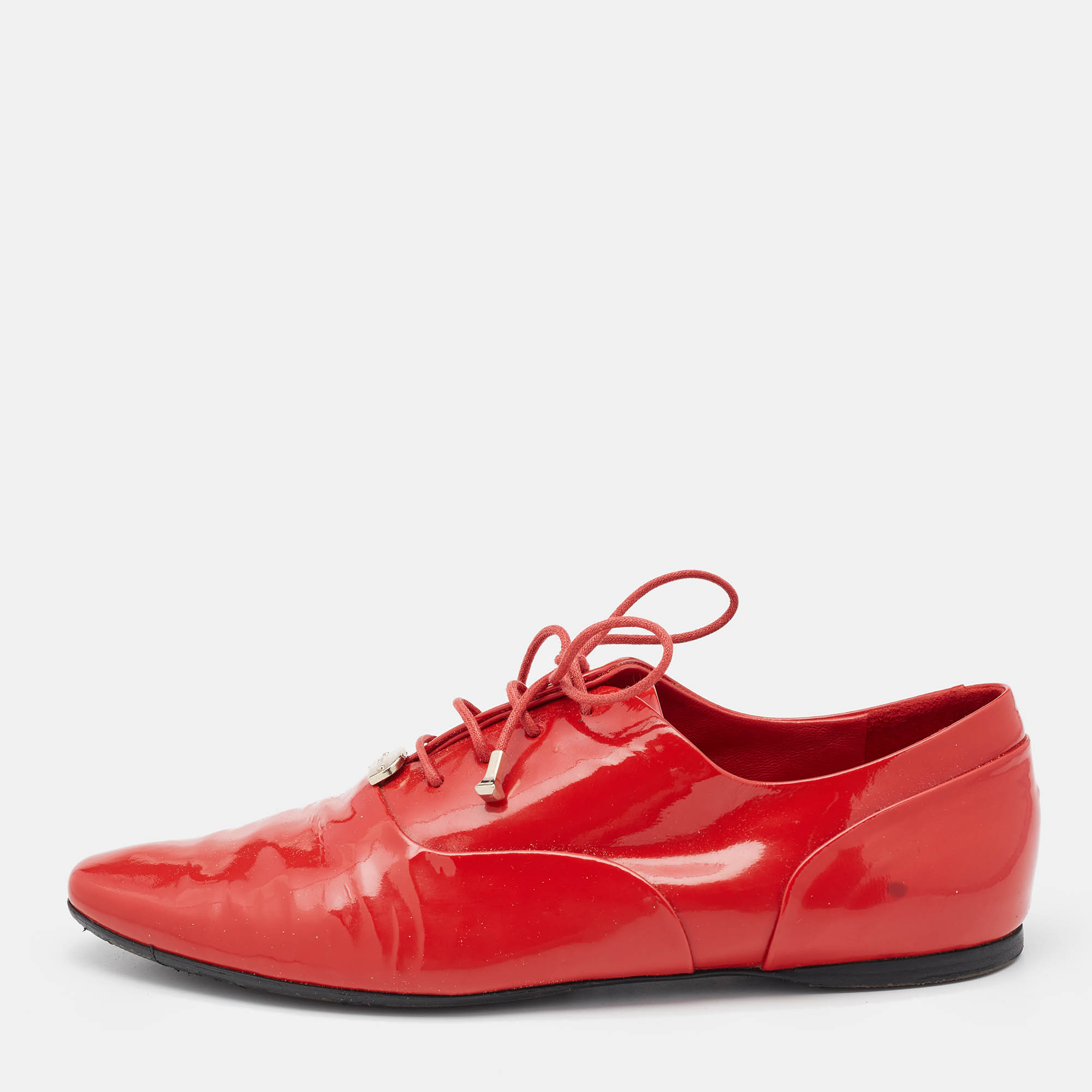 

Gucci Red Patent Leather Lace Up Derby Size