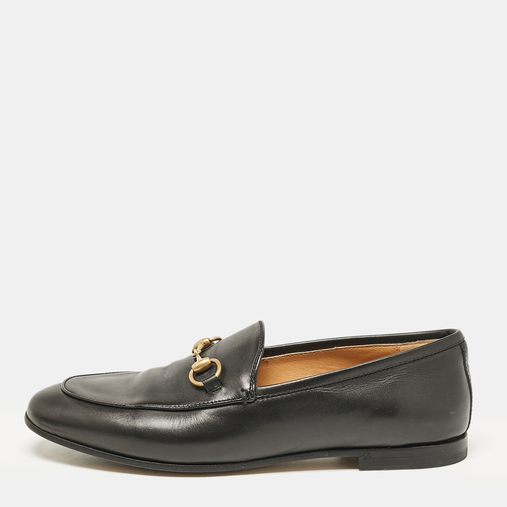 

Gucci Black Leather Jordaan Loafers Size