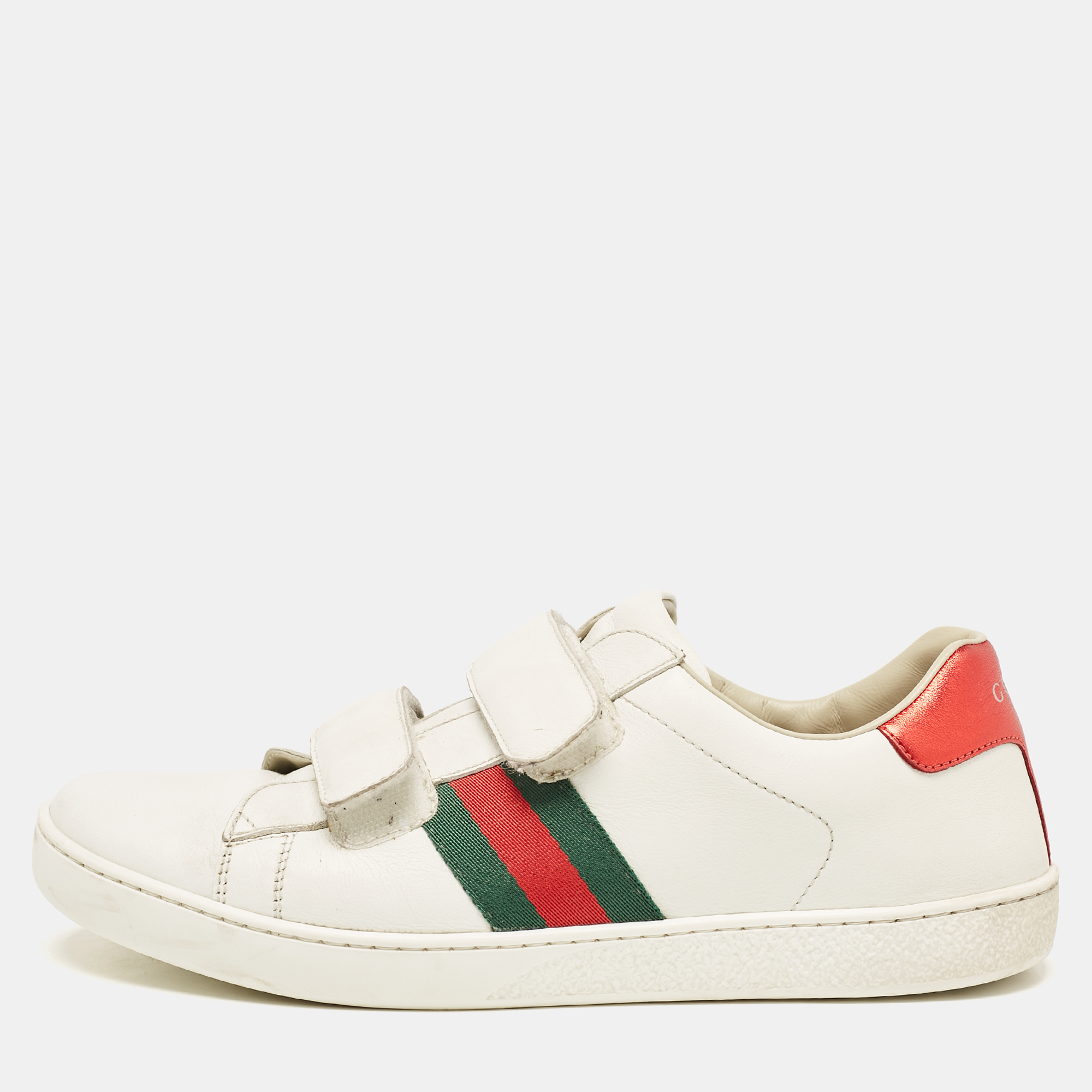 

Gucci White Leather Ace Low Top Sneakers Size