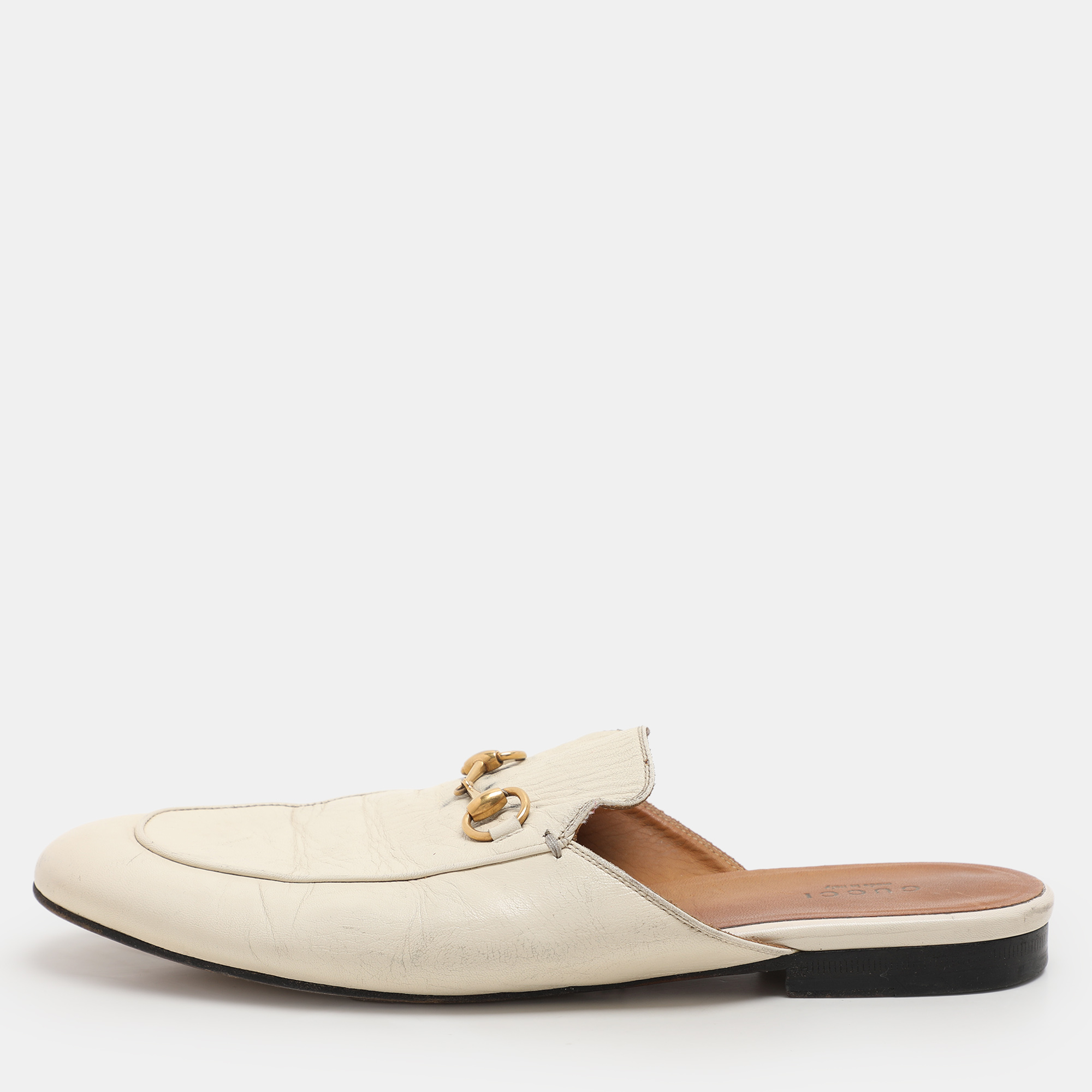 

Gucci Off-White Leather Princetown Mules Size 40