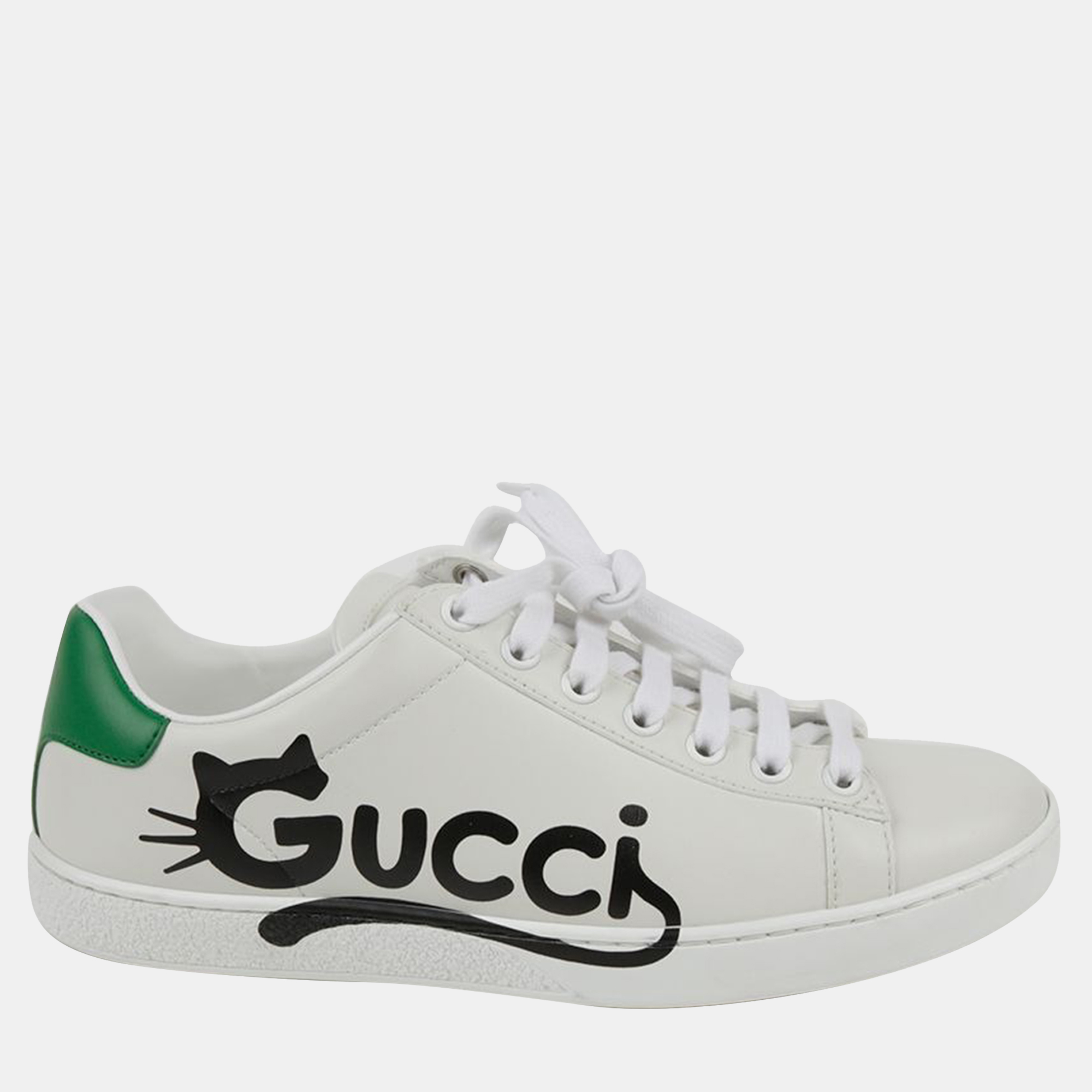 

Gucci White Leather Ace Kitten Sneakers Size