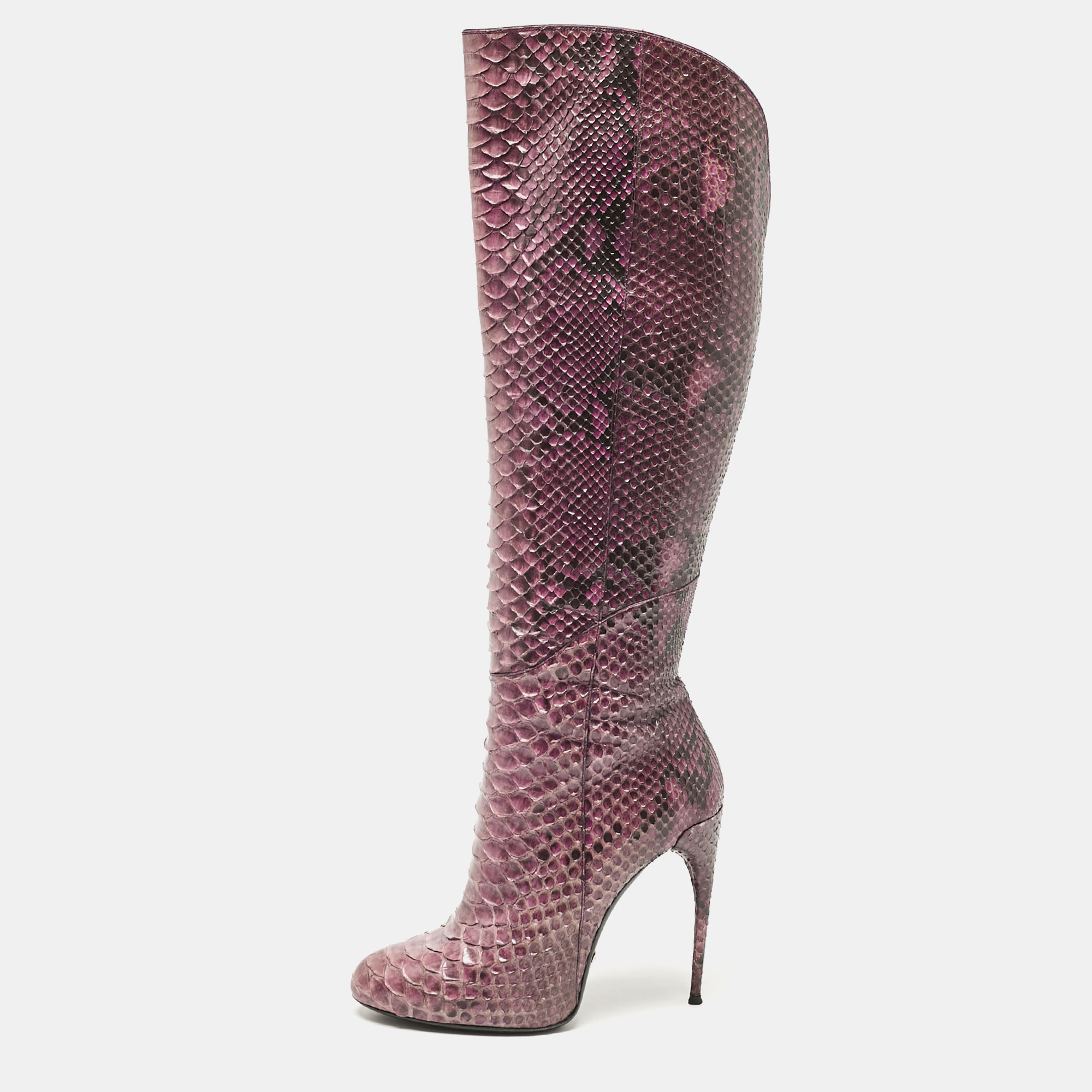 

Gucci Purple Python Leather Knee Length Boots Size