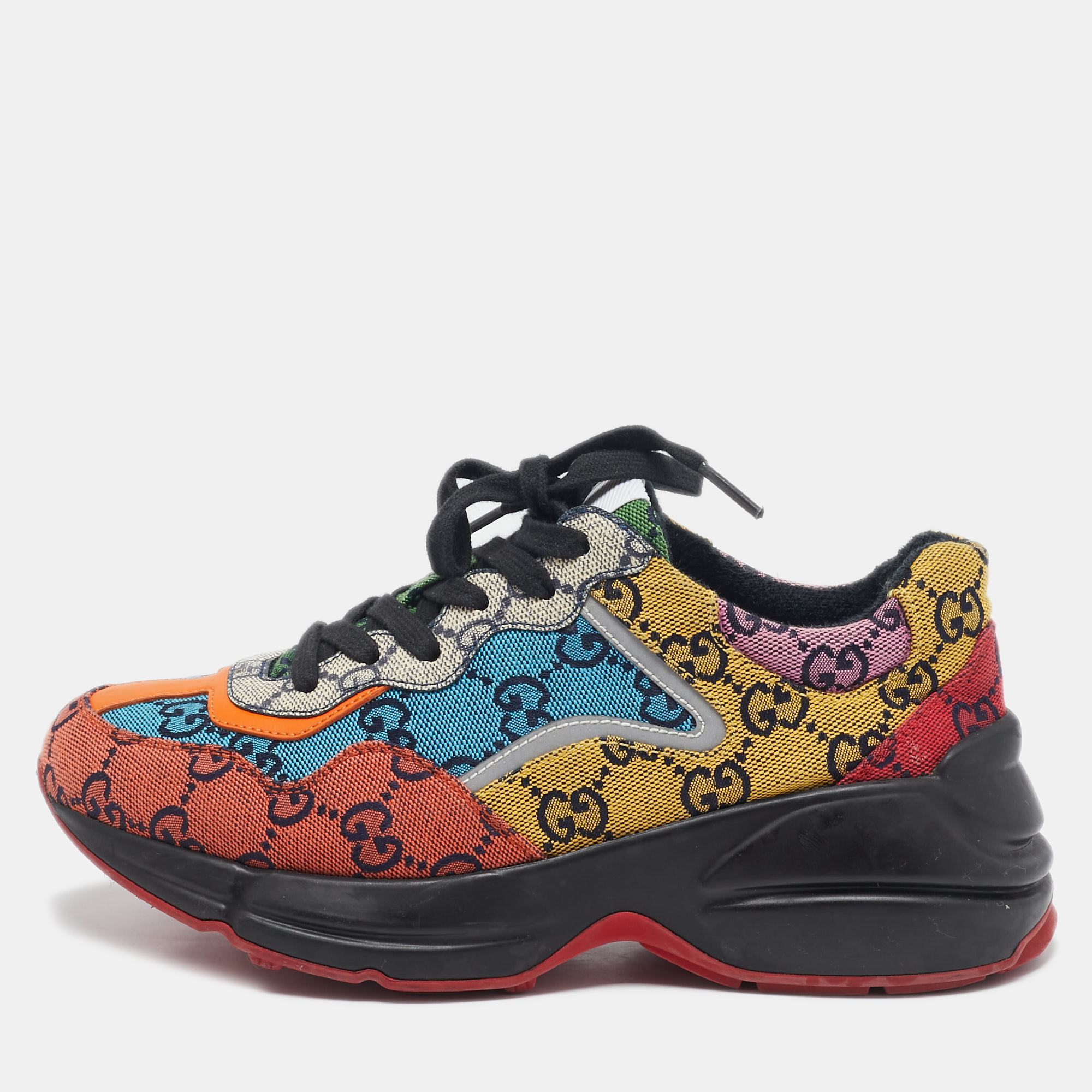 

Gucci Multicolor GG Canvas Rhyton Sneakers Size