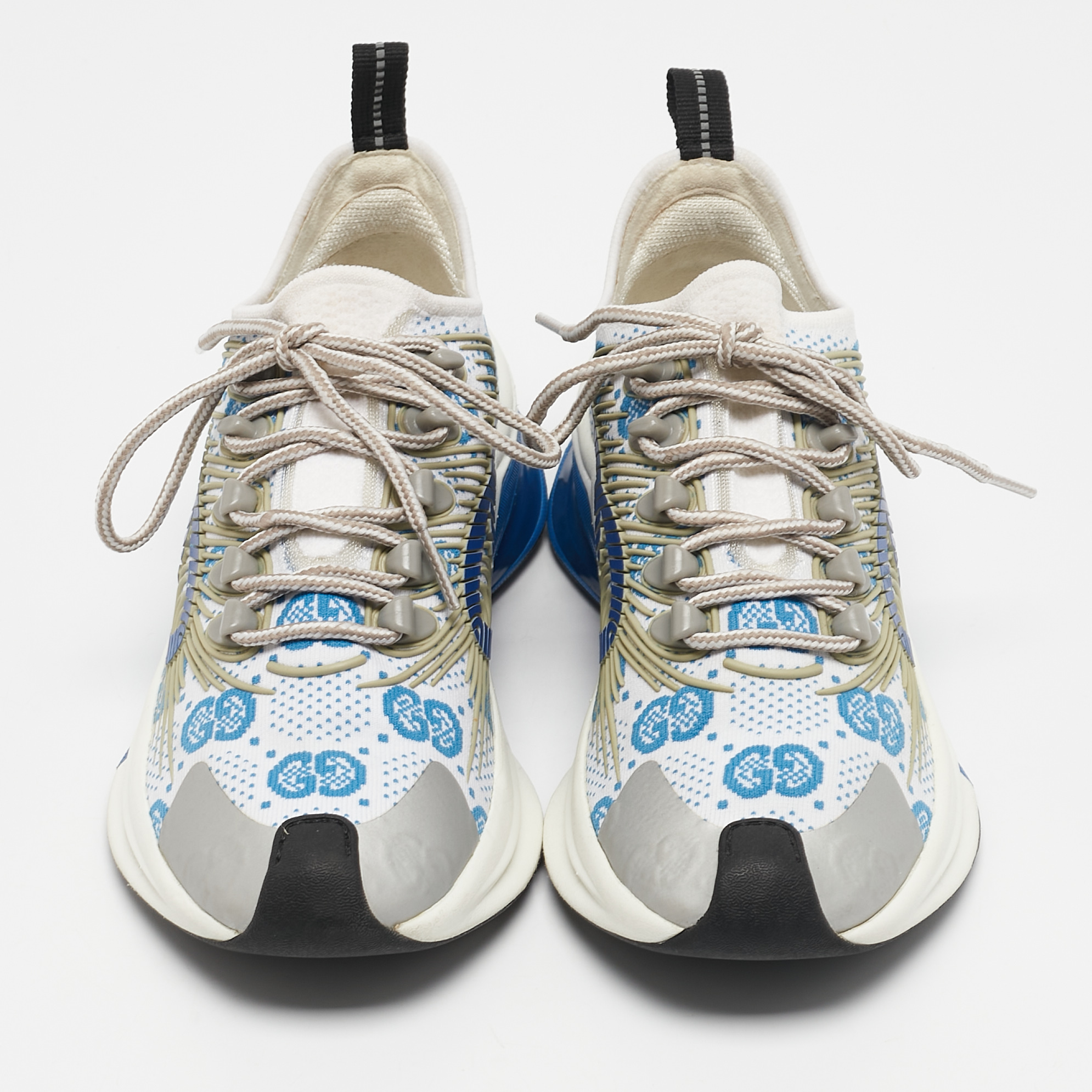 Gucci Multicolor Fabric and Rubber Lace Up Sneakers Size 36 