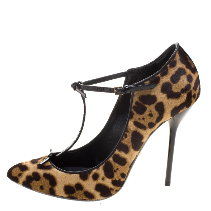 gucci leopard heels