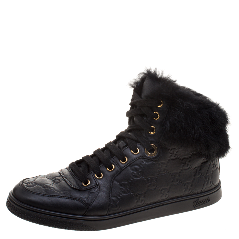 sneakers with fur trim