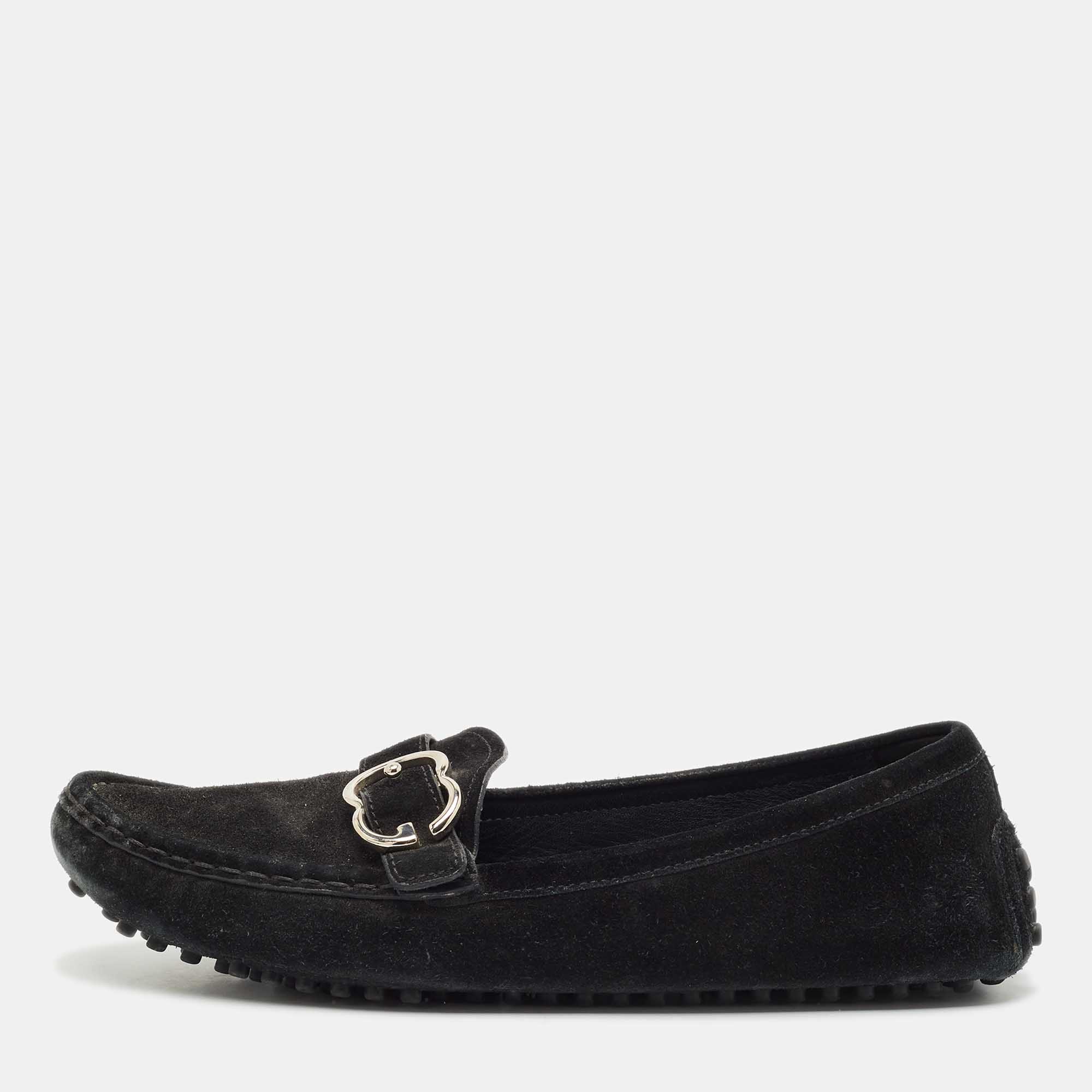 

Gucci Black Suede Slip On Loafers Size 38.5