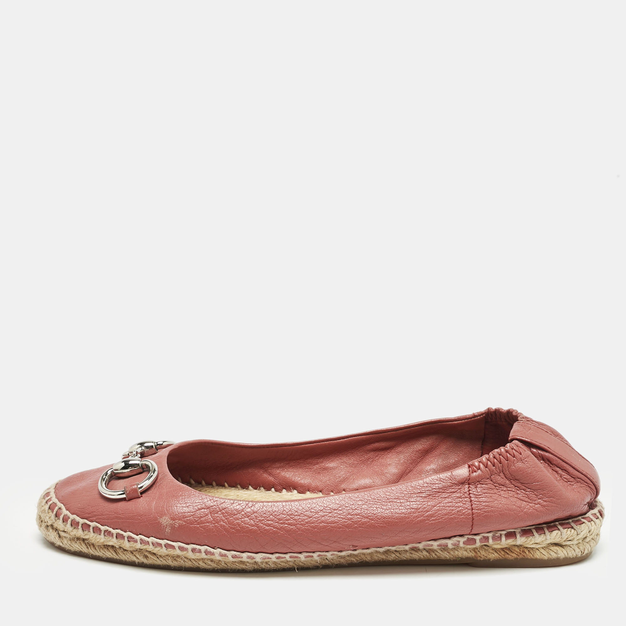 

Gucci Red Leather Espadrille Flats Size