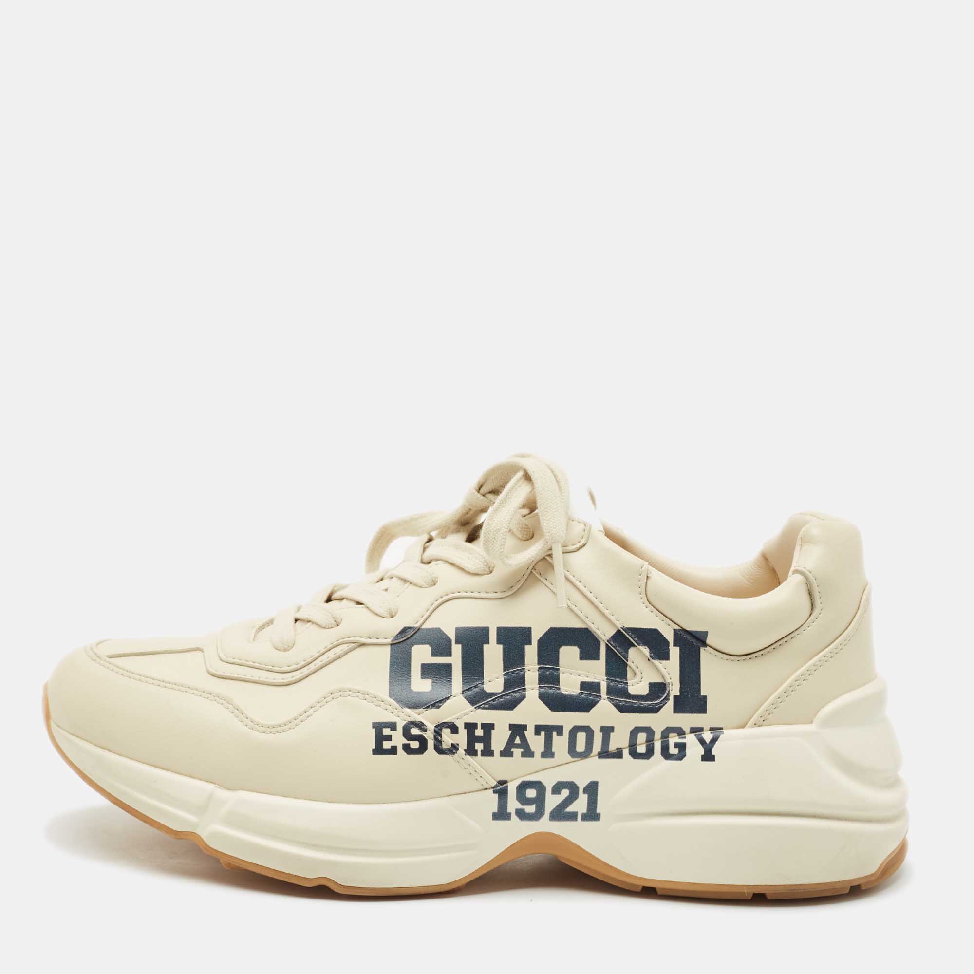 

Gucci White Leather Rhyton Low Top Sneakers Size 40, Cream