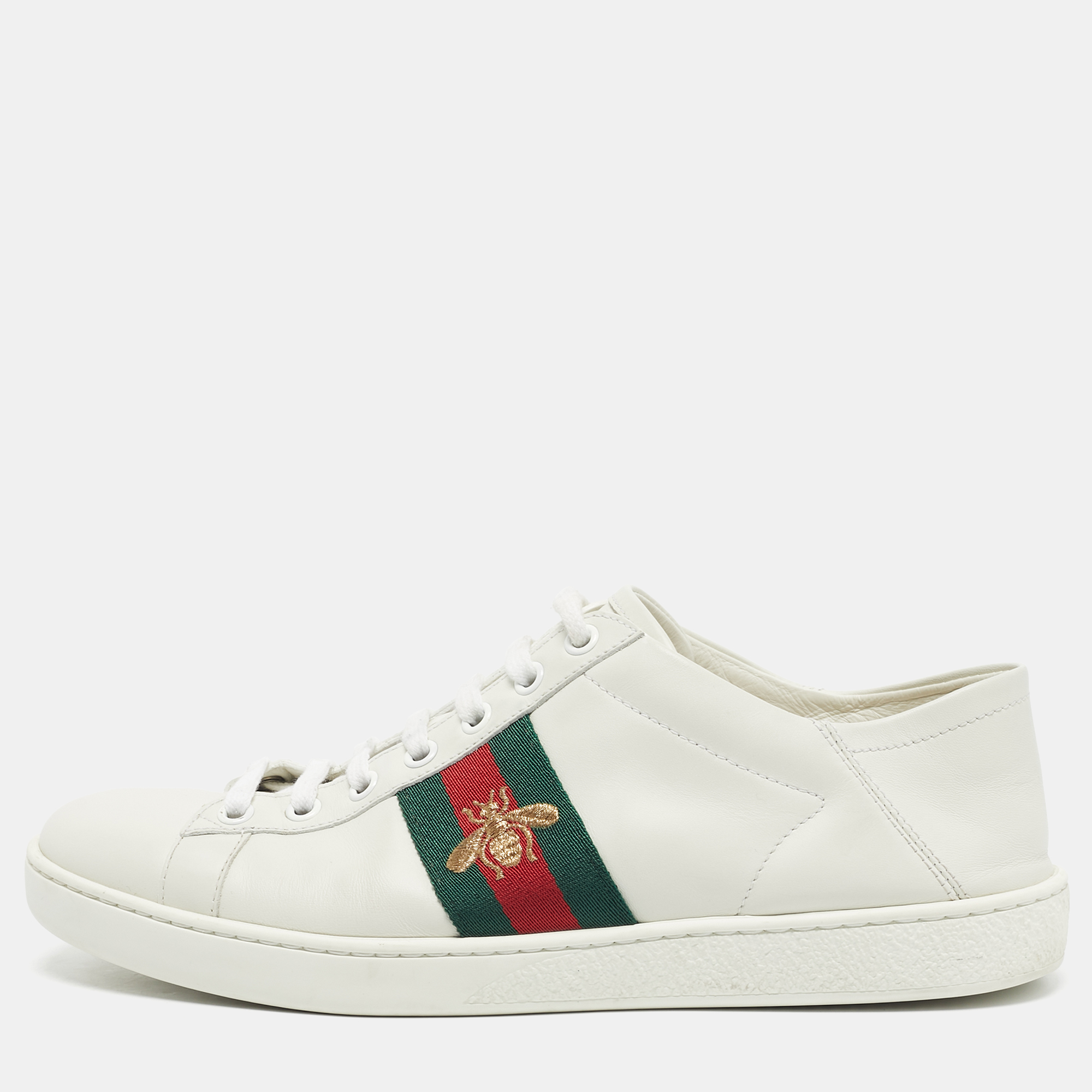 

Gucci White Leather Ace Foldable Sneakers Size