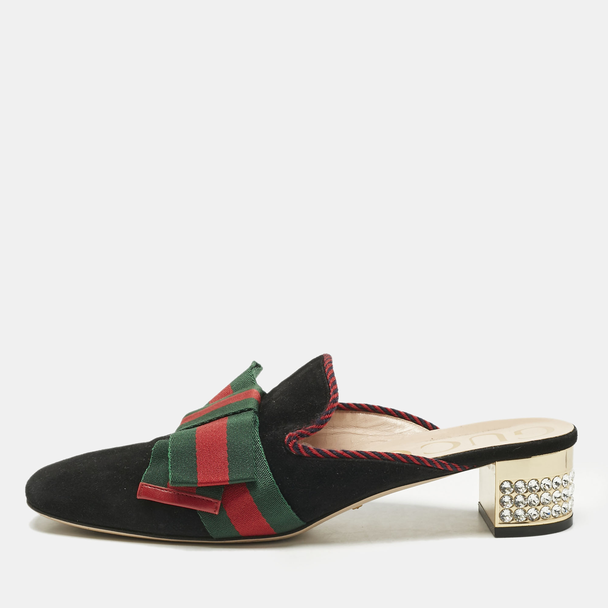 

Gucci Black Suede Sylvie Mules Size