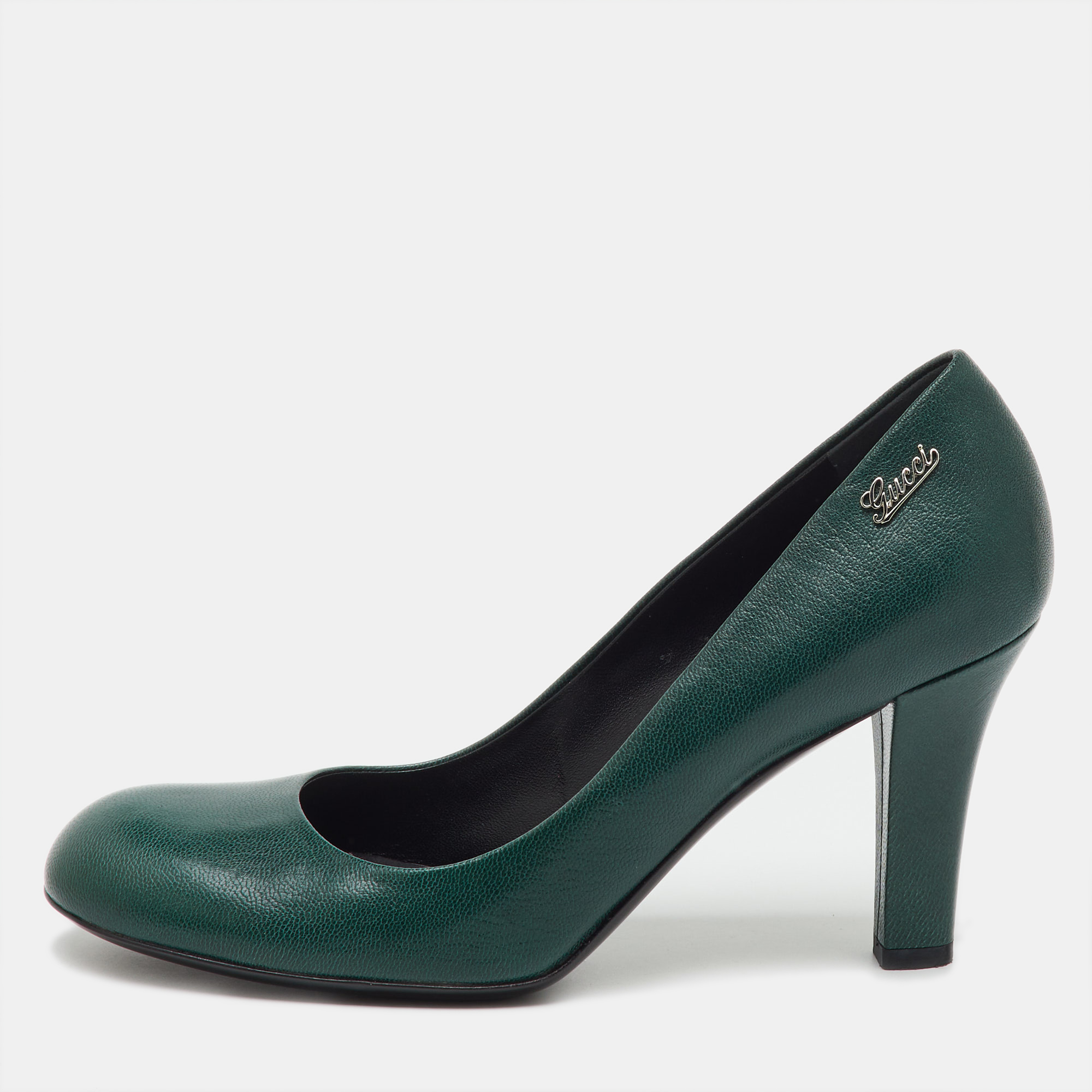

Gucci Green Leather Round Toe Pumps Size