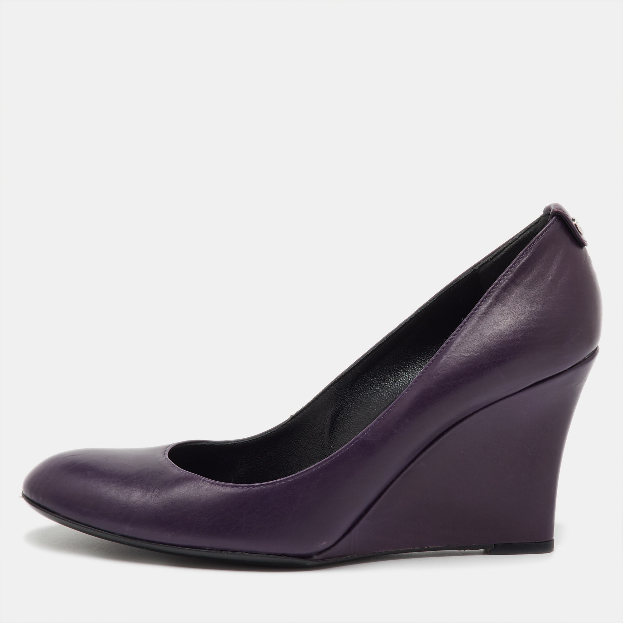 

Gucci Purple Leather Wedge Round Toe Pumps Size