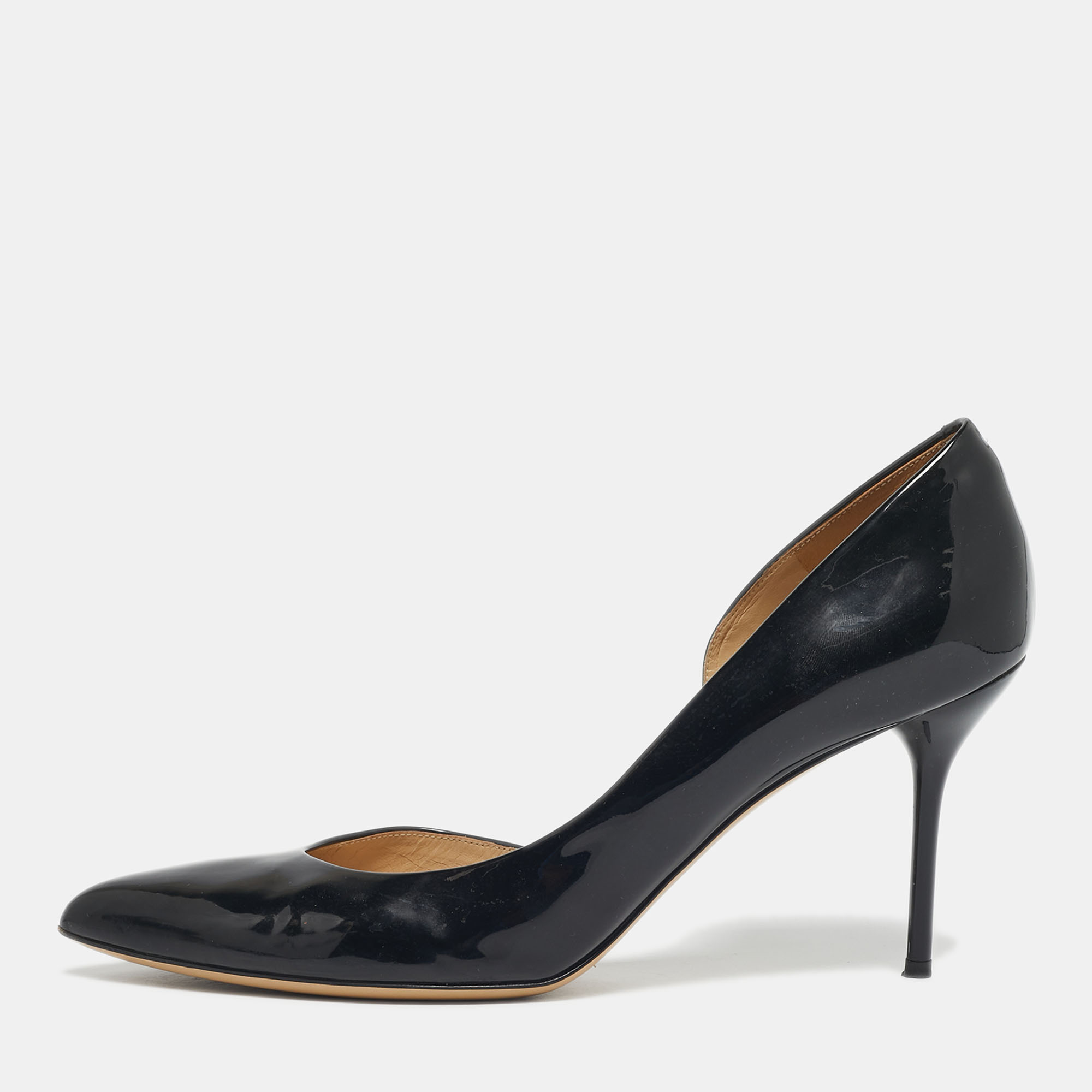 

Gucci Black Patent Leather Kristen D'orsay Pumps Size