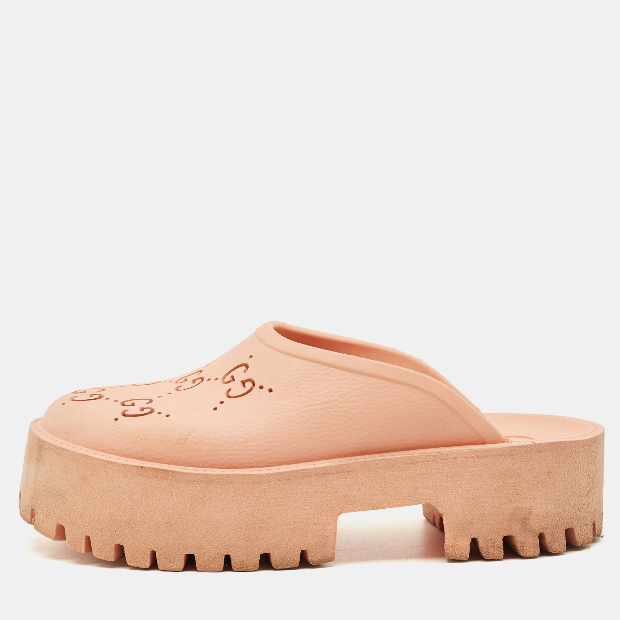 

Gucci Orange Rubber Acetate Clogs Size