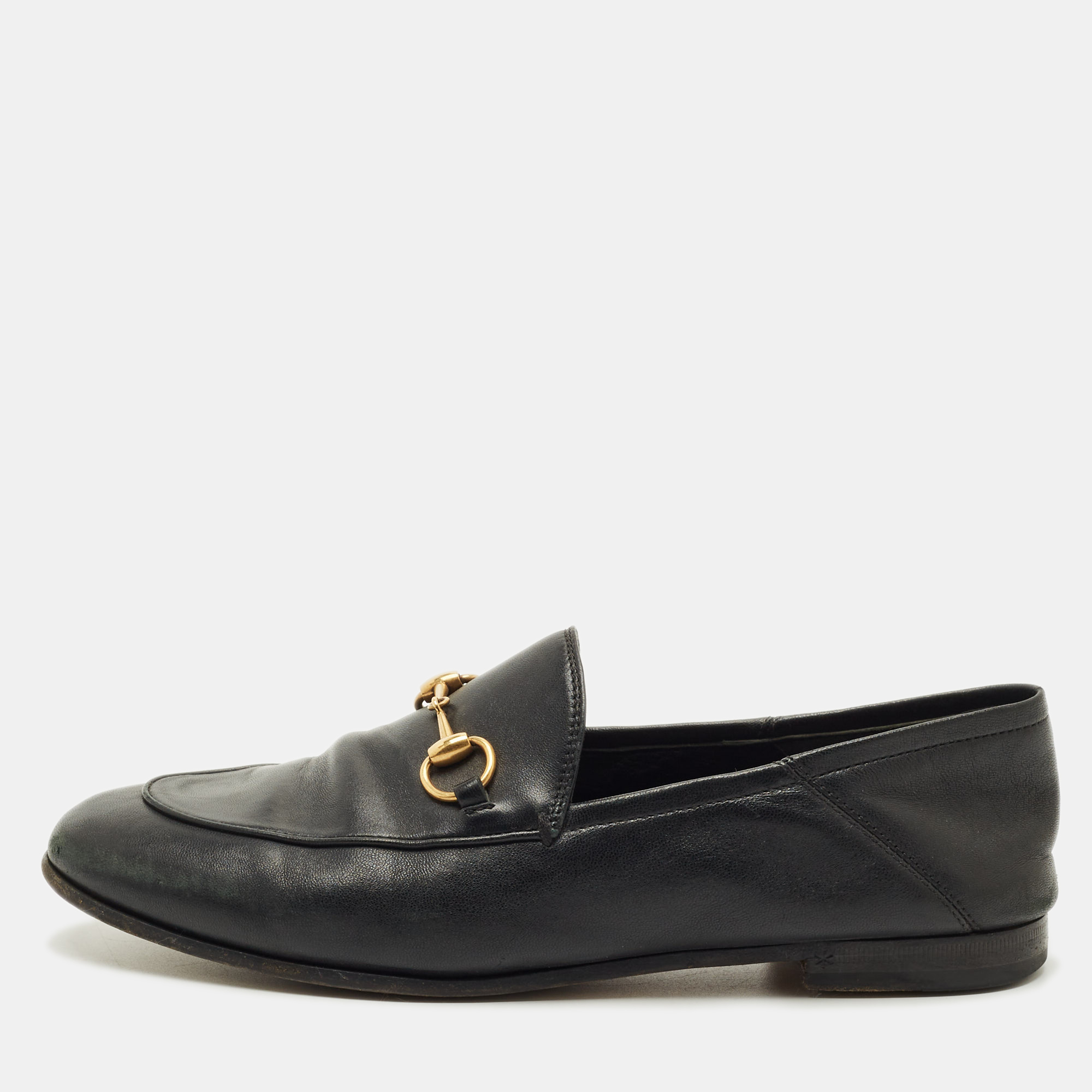 

Gucci Black Leather Jordaan Loafers Size