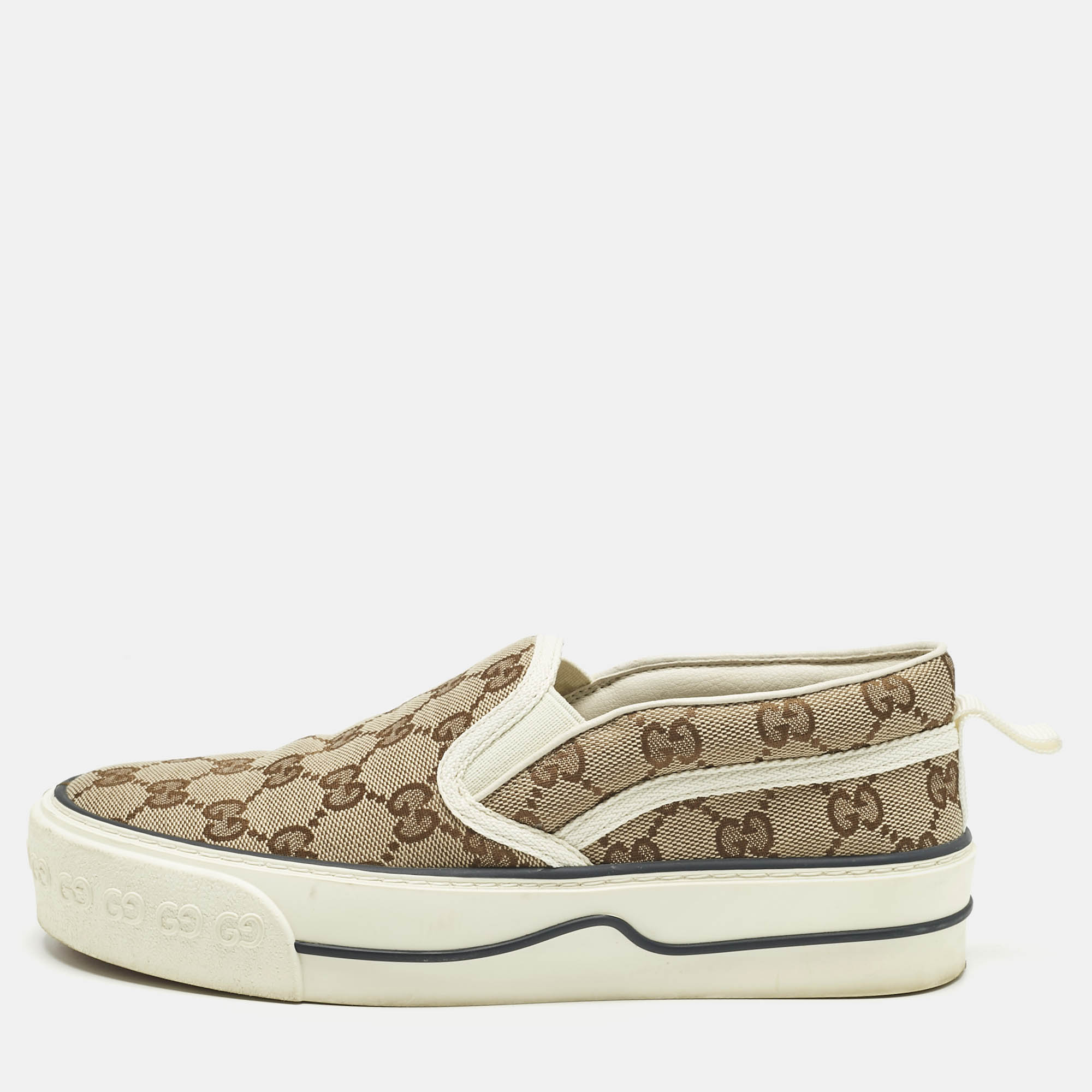 Gucci Beige GG Canvas Tennis 1977 Sneakers Size 36