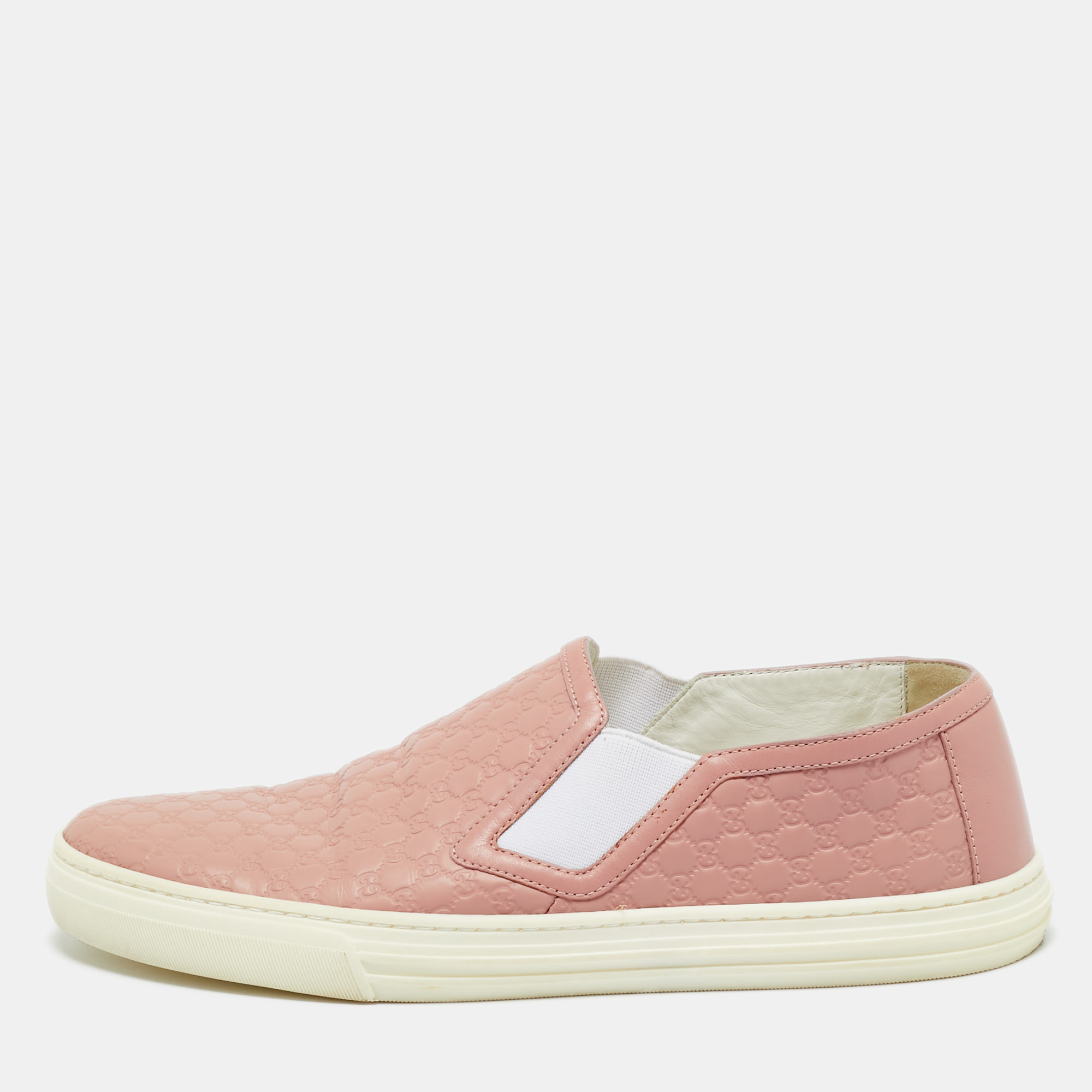 

Gucci Pink Micro Guccissima Leather Slip-On Sneakers Size