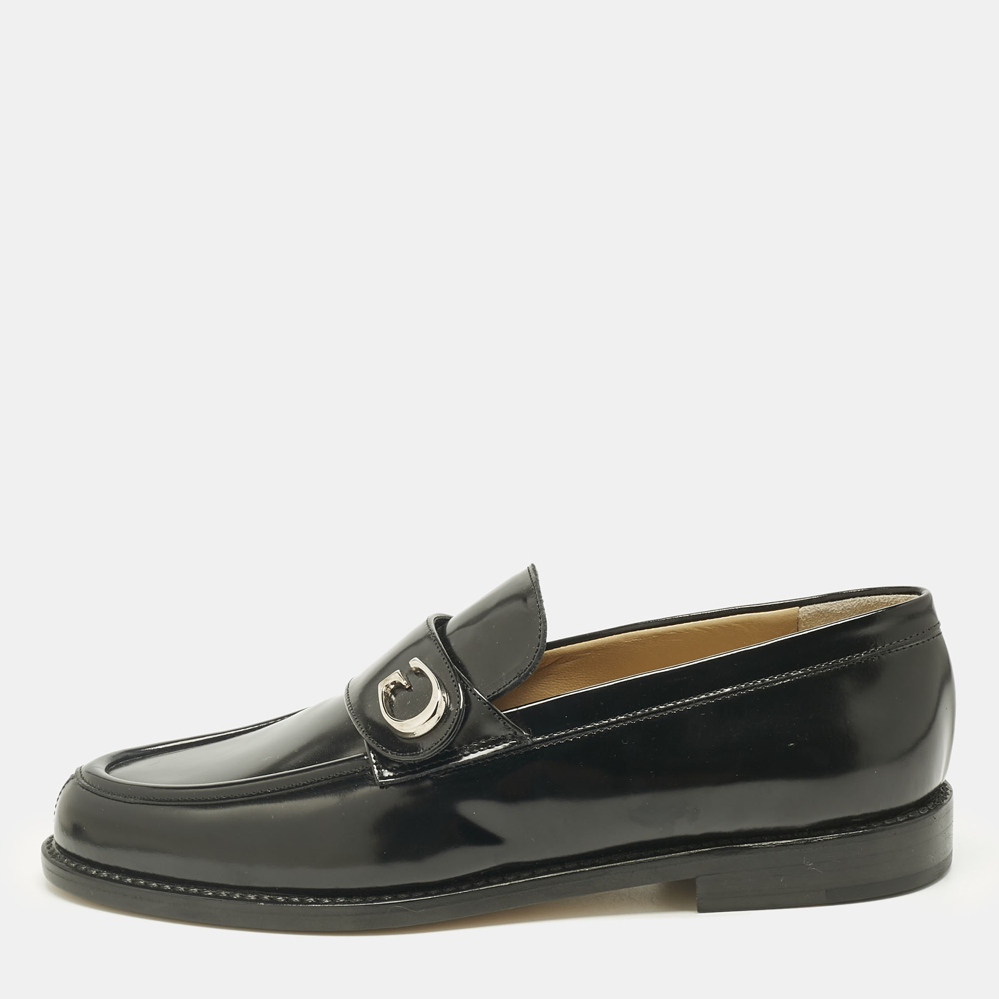 

Gucci Black Leather Slip On Loafers Size