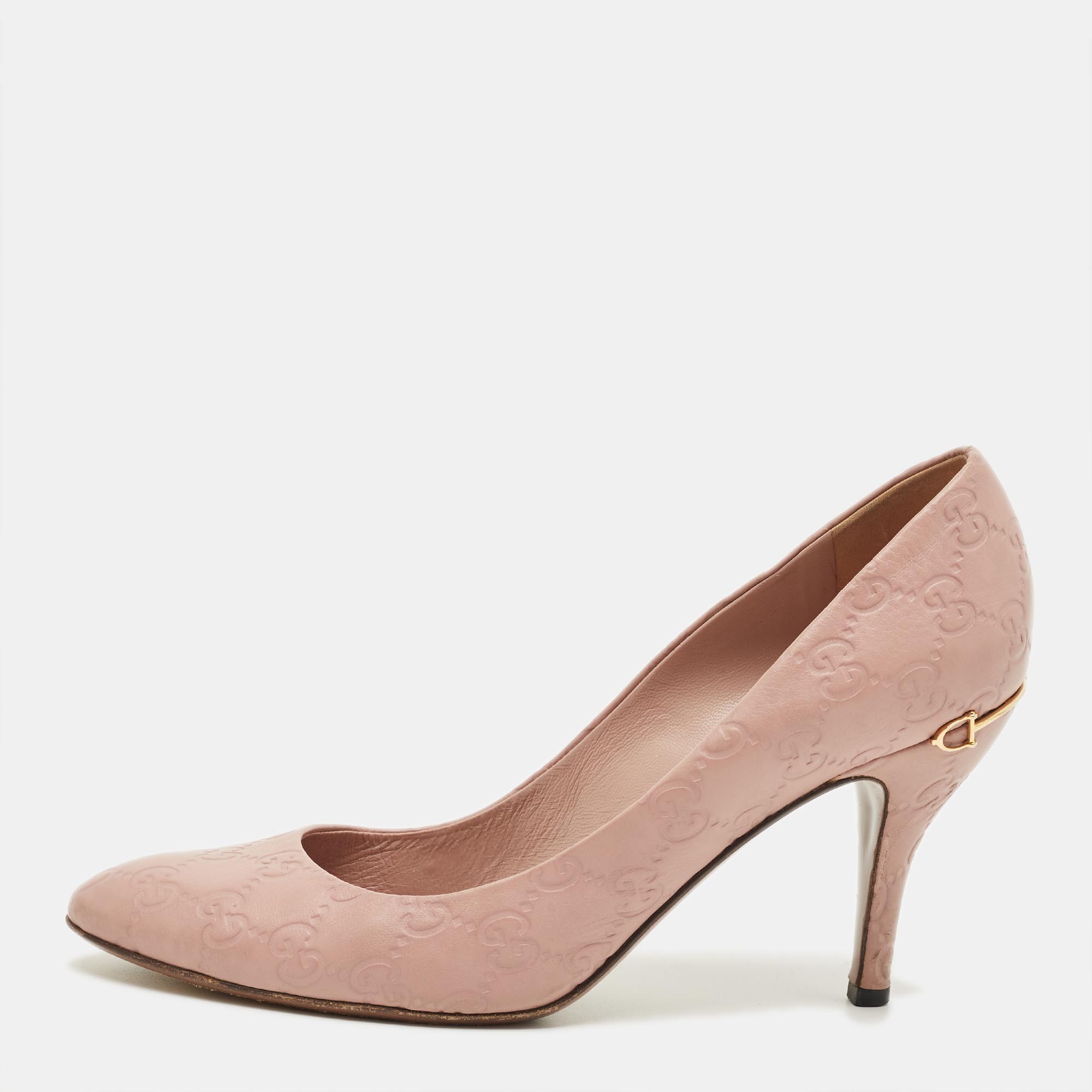

Gucci Guccissima Size  Beige Leather Pumps