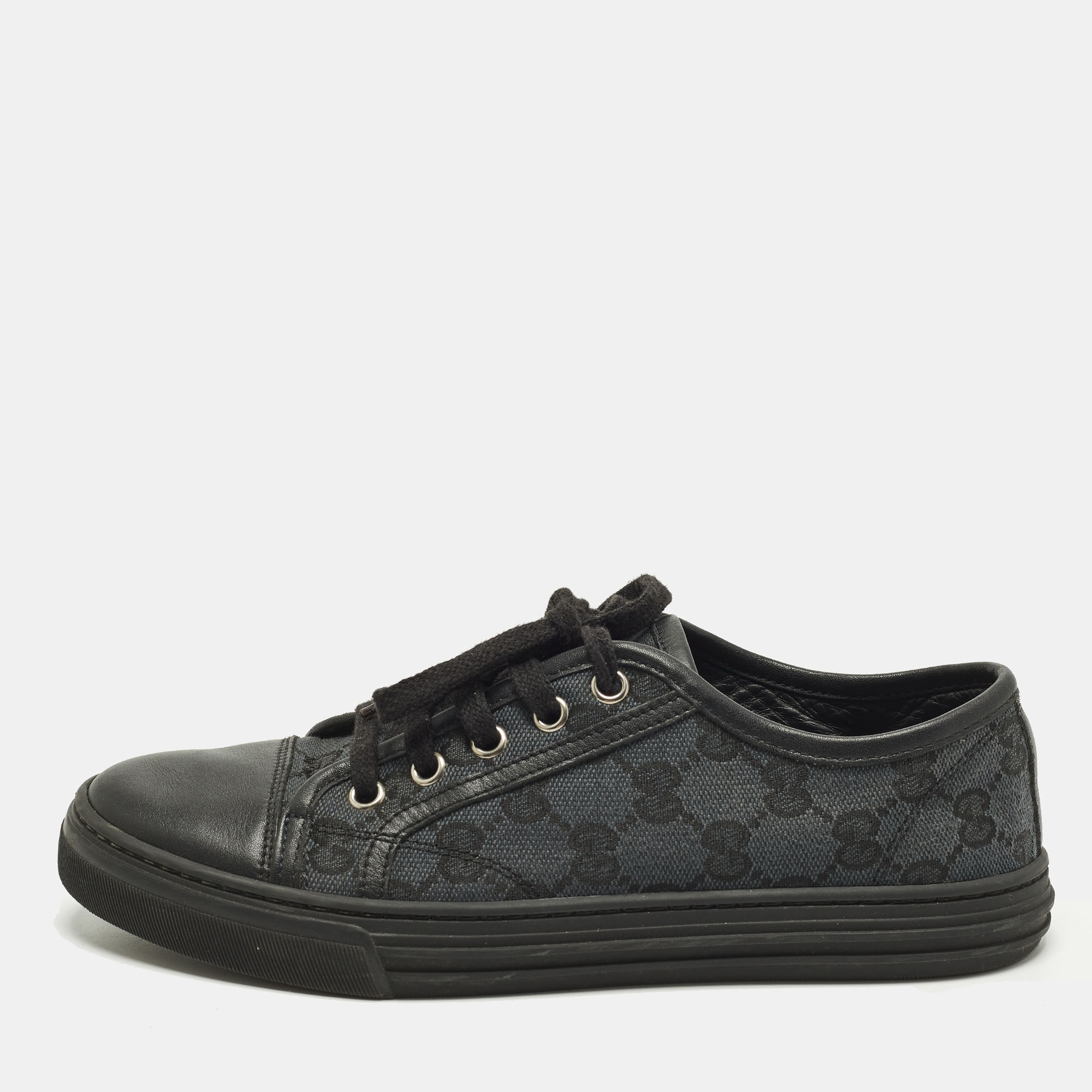

Gucci GG Size  Grey/Black Canvas and Leather Lace Up Sneakers