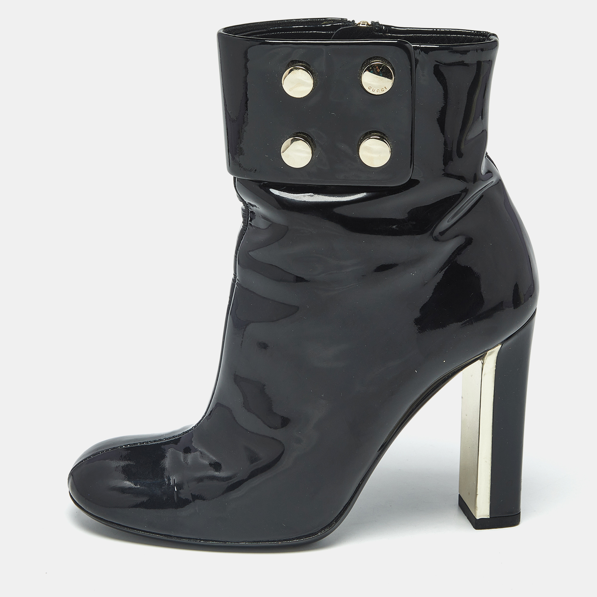 

Gucci Vernice Soft Size  Black Patent Leather Ankle Length Boots