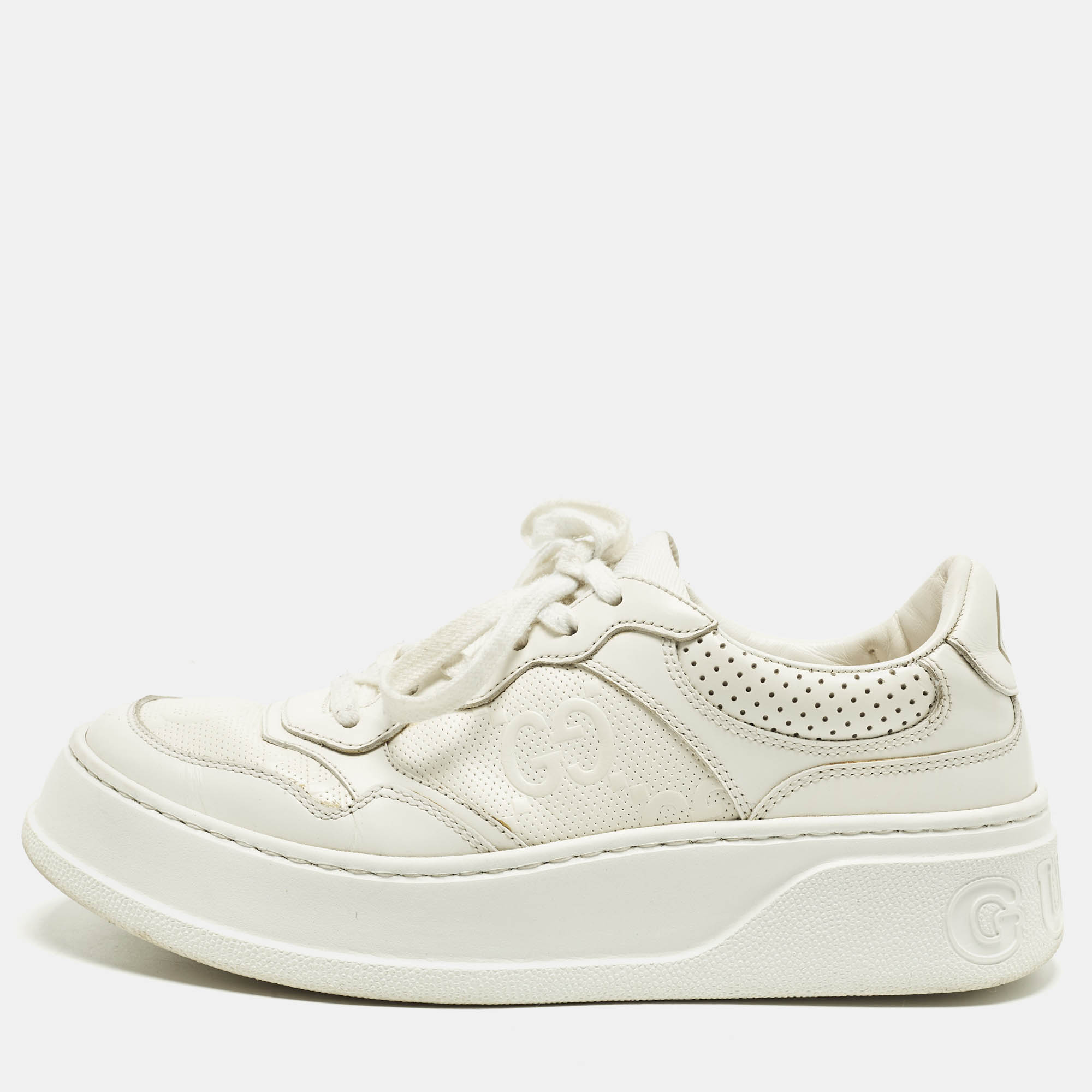 

Gucci GG Size  White Leather Low Top Sneakers
